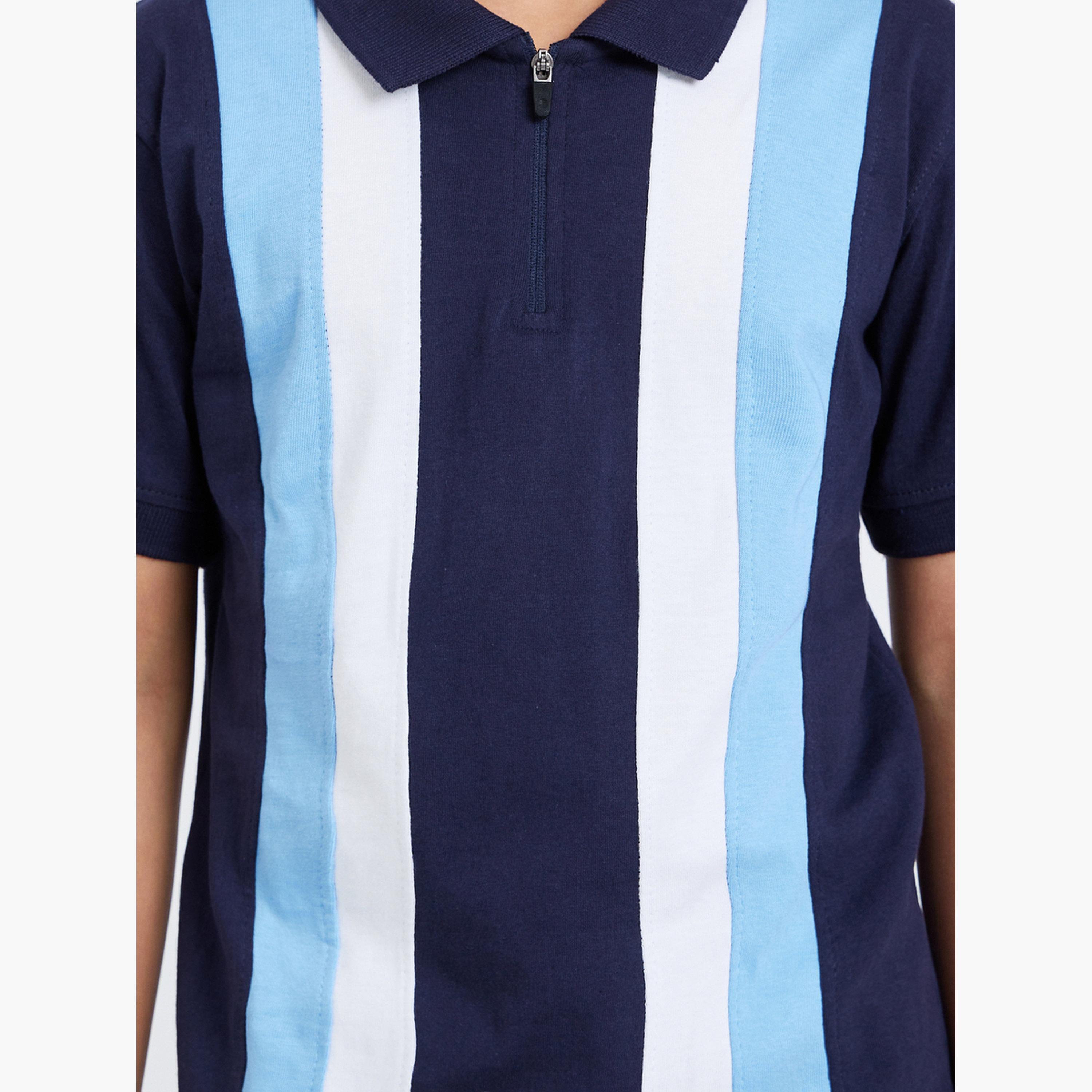 طقم تيشيرت بولو بنمط كتل الالوان وشورت-boys-clothing-setsandcoords-image-4