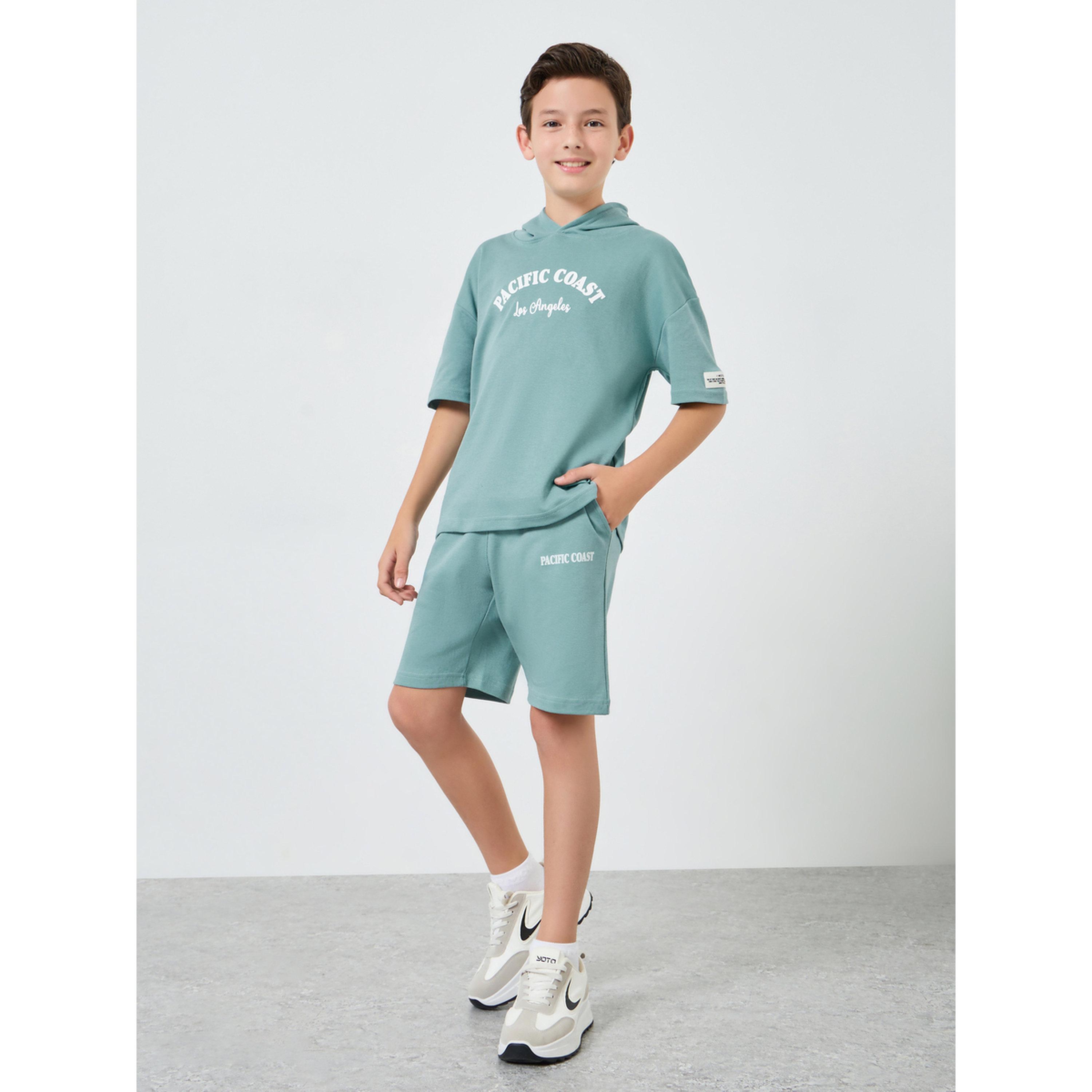مجموعة أولادي زرقاء بنمط هودي قطن وشورت-boys-clothing-setsandcoords-image-2