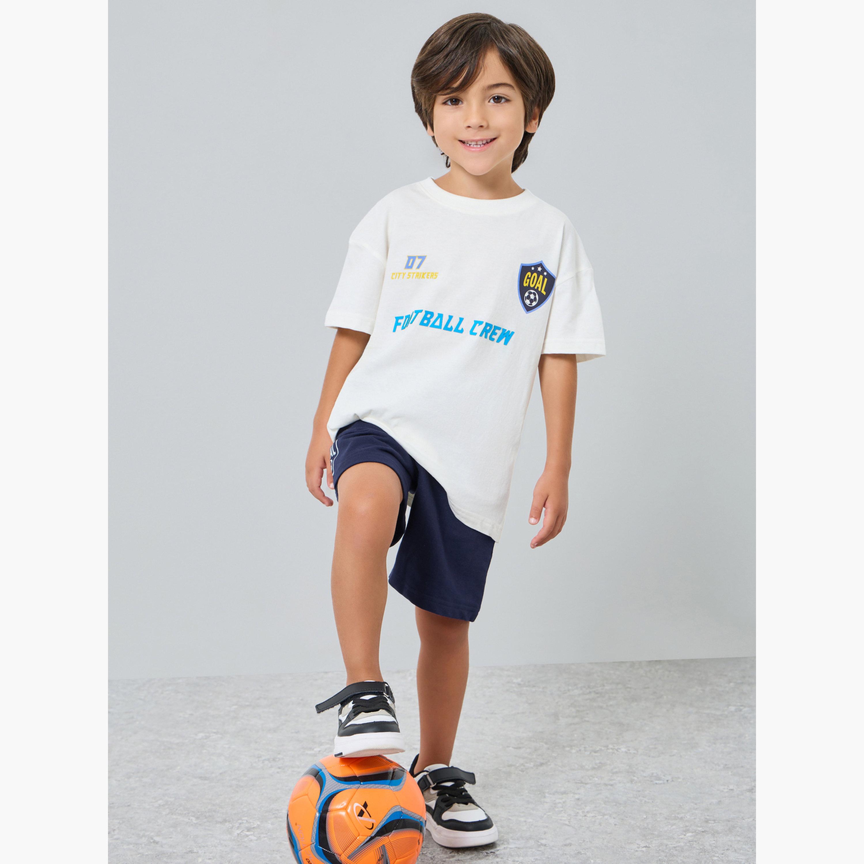 Styli Boys Printed Cotton T-Shirt and Shorts Set-boys-clothing-setsandcoords-image-1