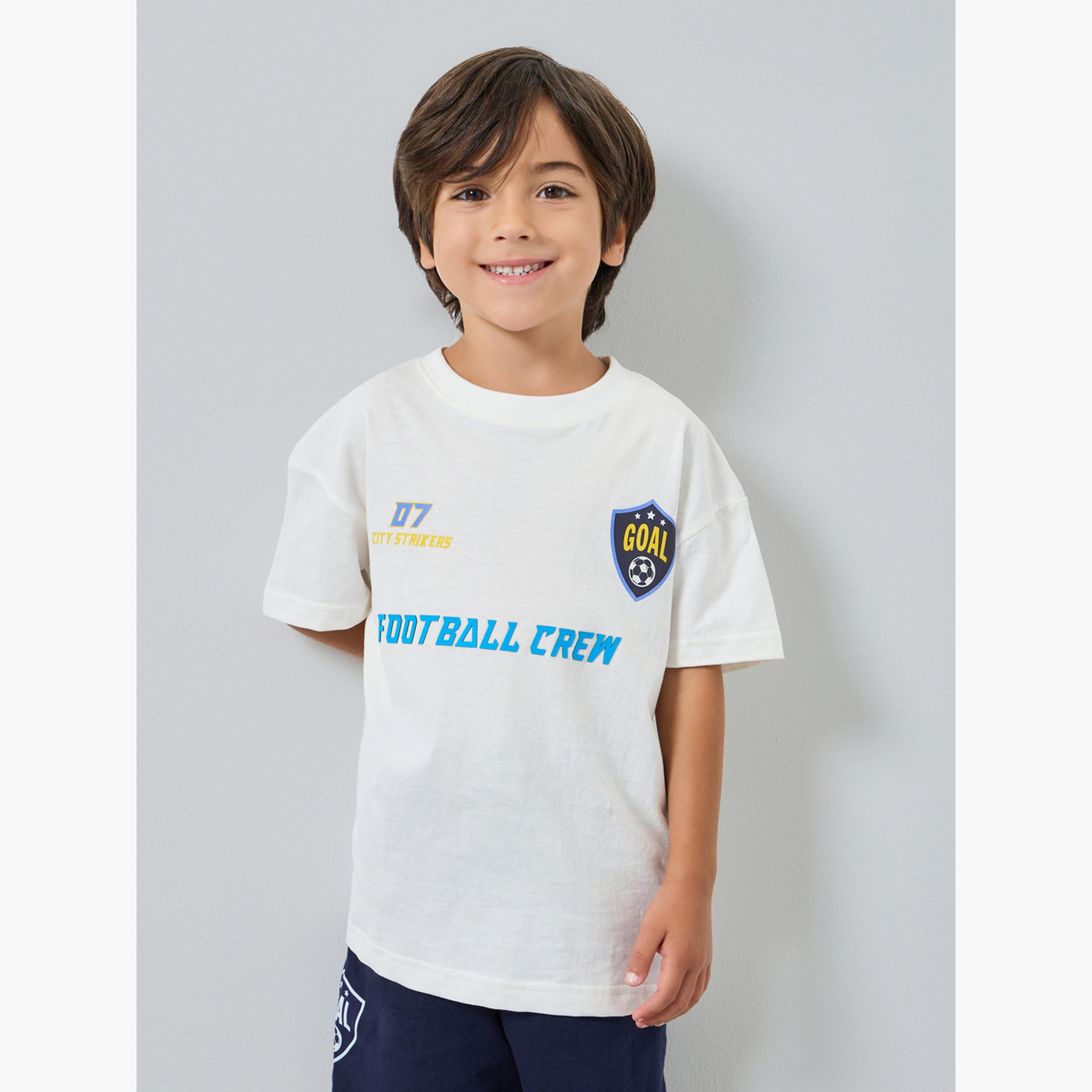طقم تيشيرت قطن مطبوع وشورت-boys-clothing-setsandcoords-image-2