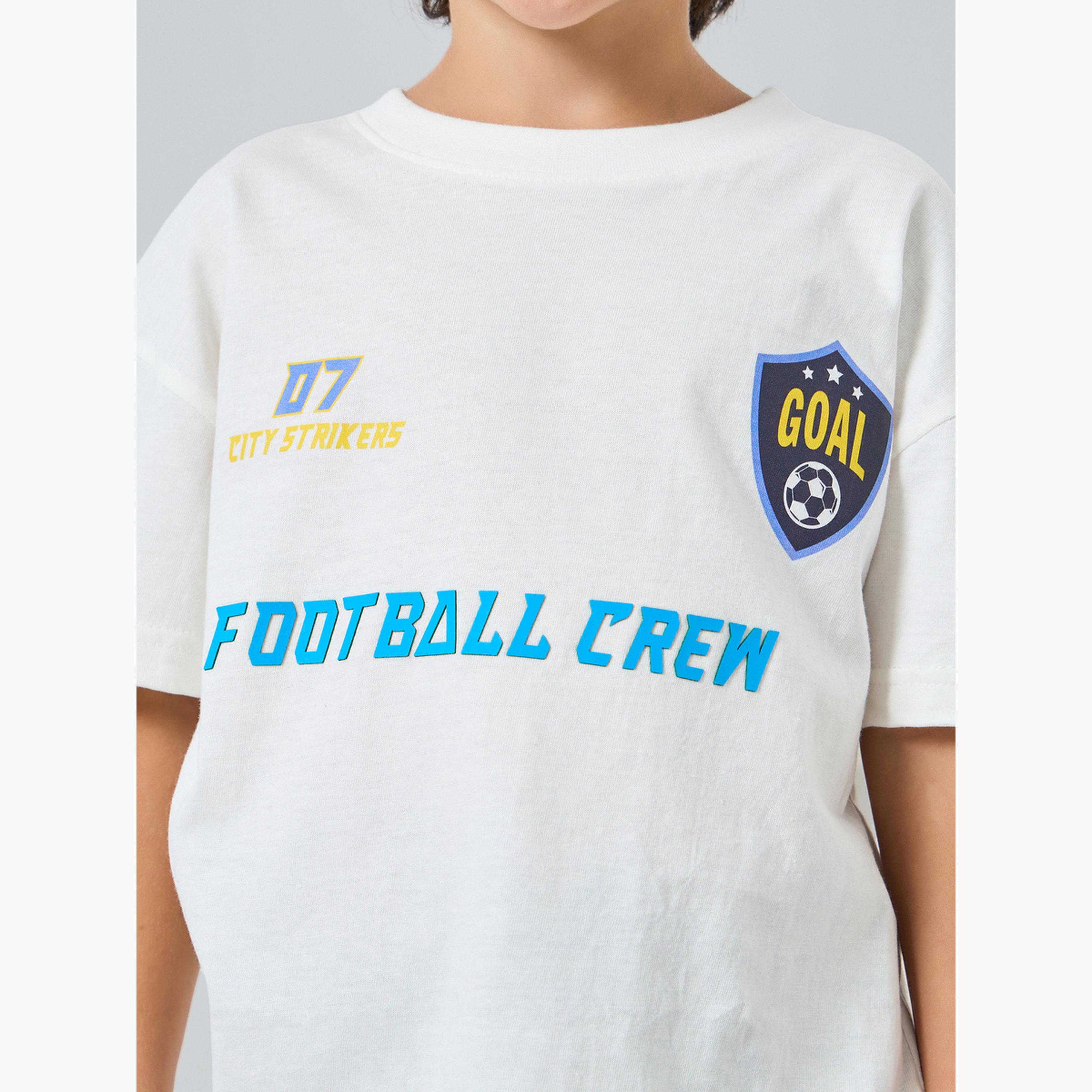 طقم تيشيرت قطن مطبوع وشورت-boys-clothing-setsandcoords-image-3