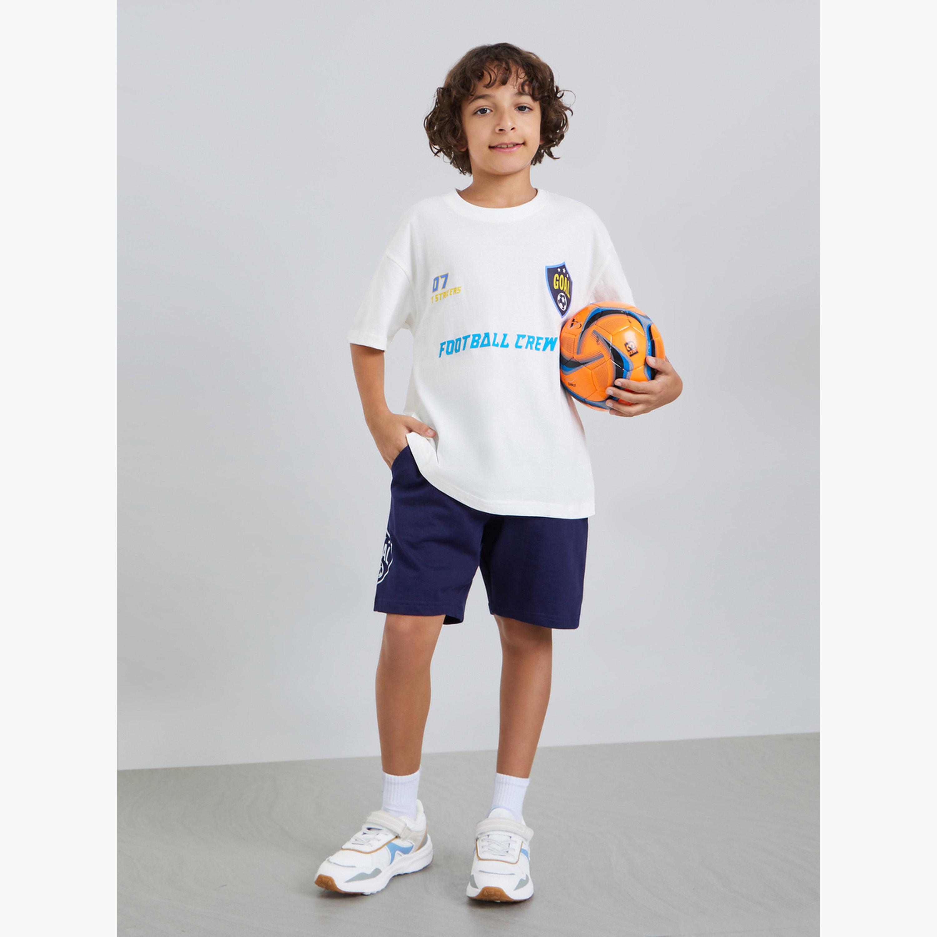 Styli Boys Football Graphic T-Shirt and Shorts Set-boys-clothing-setsandcoords-image-1