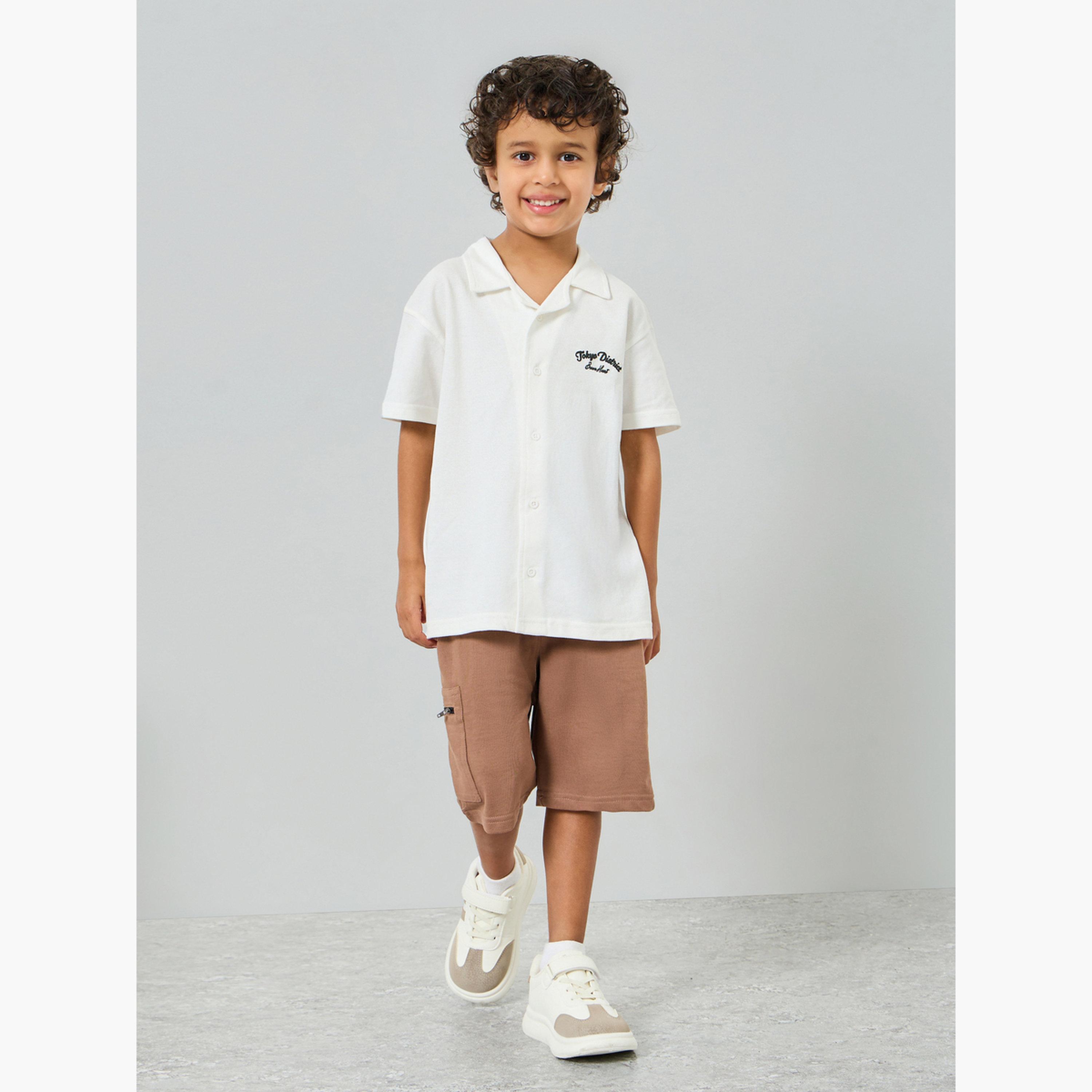 Styli Toddler Boy Jersey shirt with front and back graphic with Shorts-boys-clothing-setsandcoords-image-1