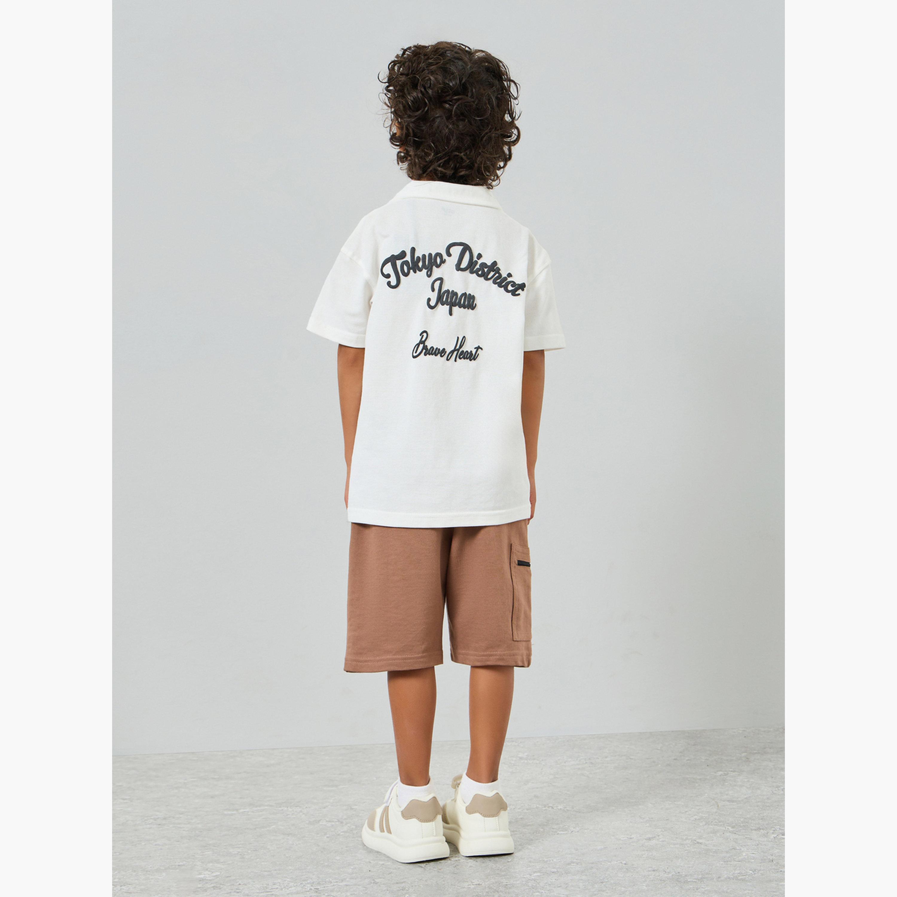 Styli Toddler Boy Jersey shirt with front and back graphic with Shorts-boys-clothing-setsandcoords-image-5