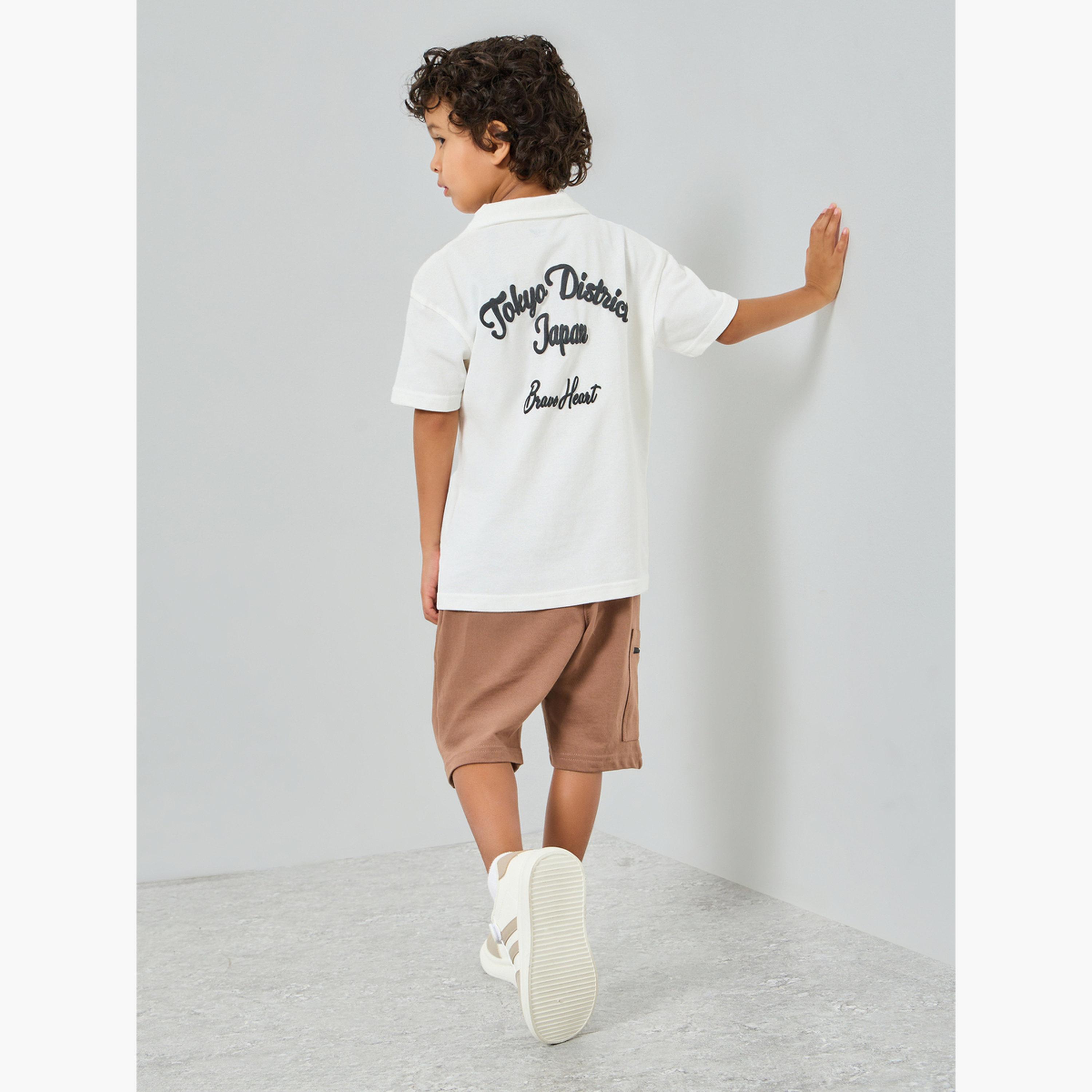 Styli Toddler Boy Jersey shirt with front and back graphic with Shorts-boys-clothing-setsandcoords-image-6