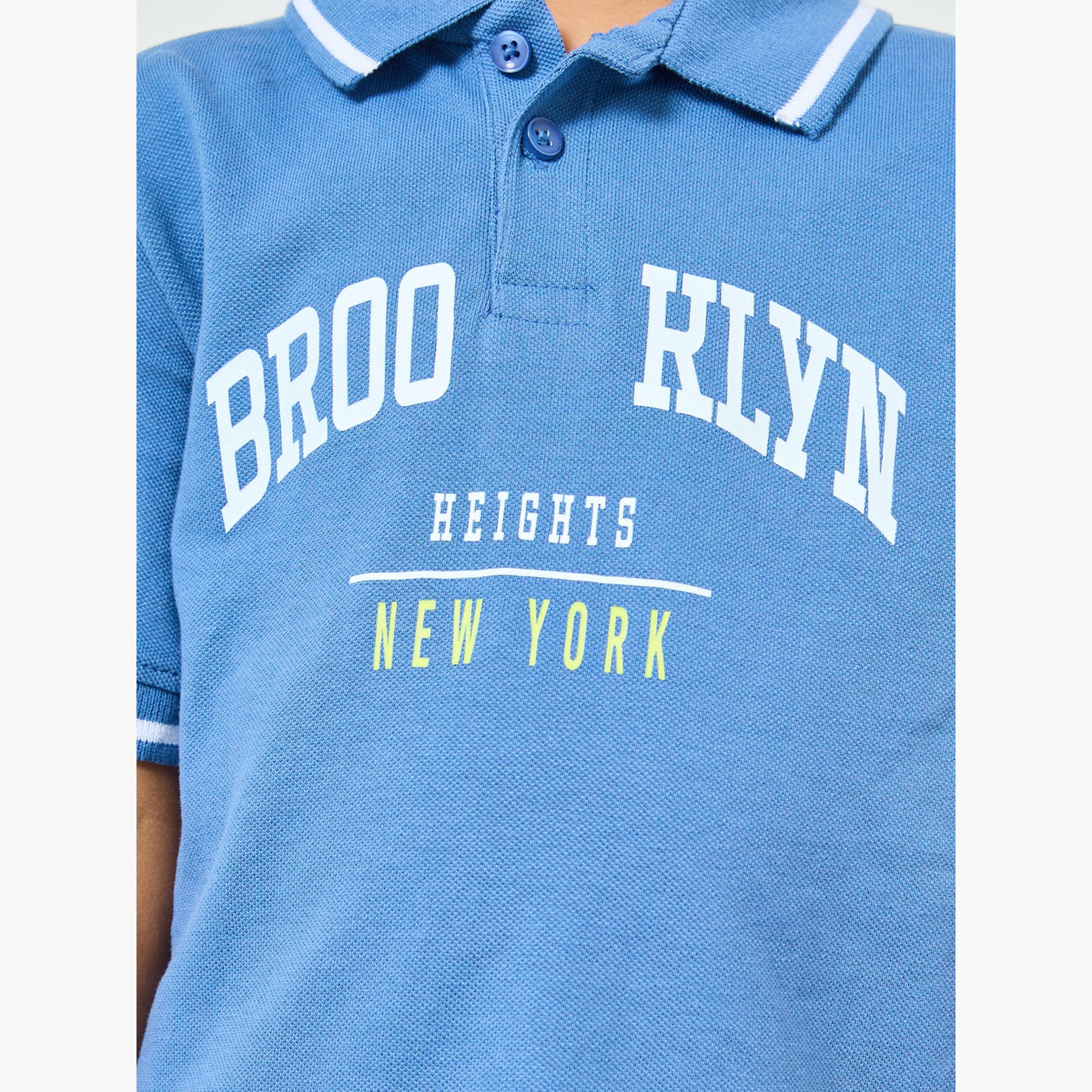 Styli Boys Blue Brooklyn Print Polo T-Shirt-boys-clothing-tshirtsandpolos-image-4