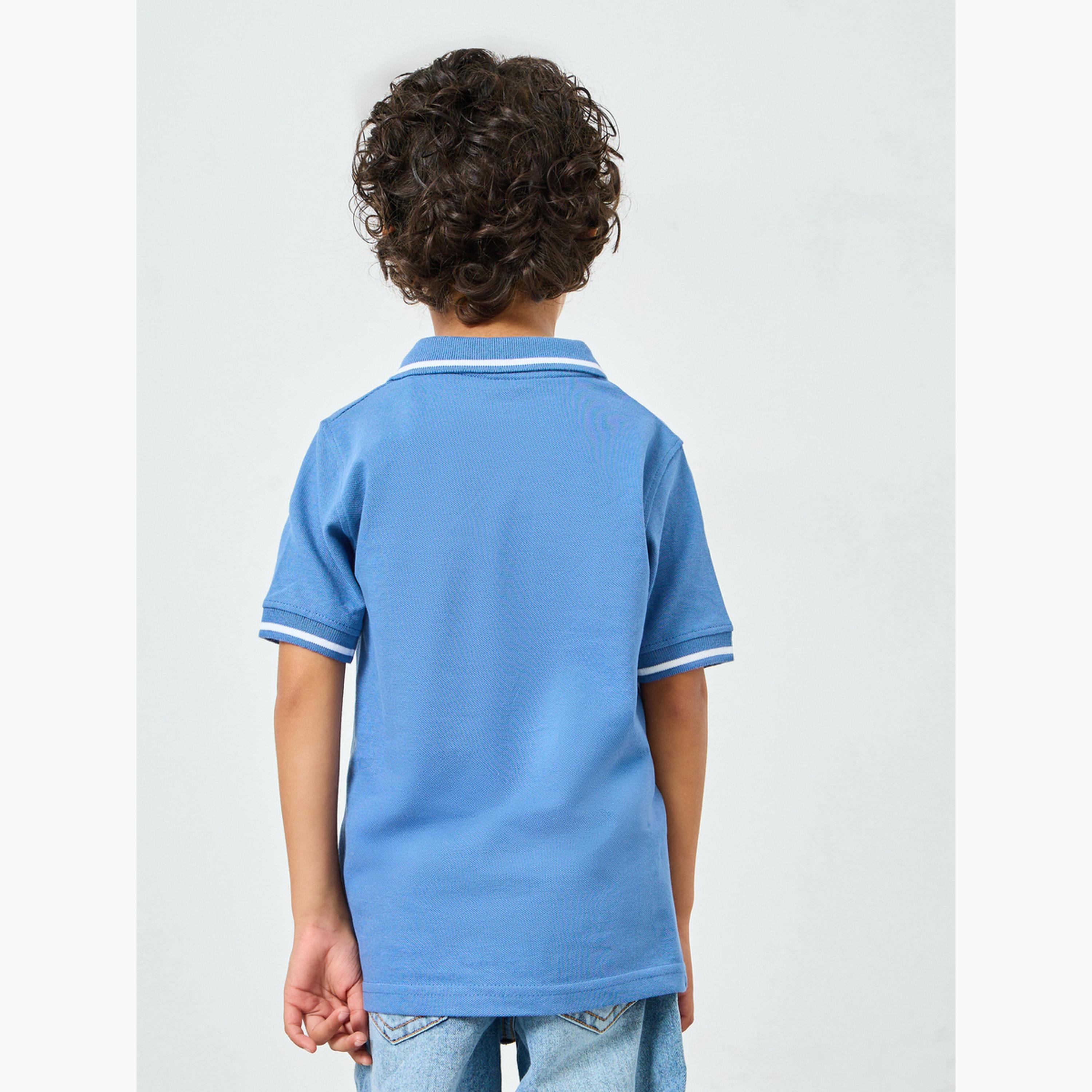 Styli Boys Blue Brooklyn Print Polo T-Shirt-boys-clothing-tshirtsandpolos-image-5