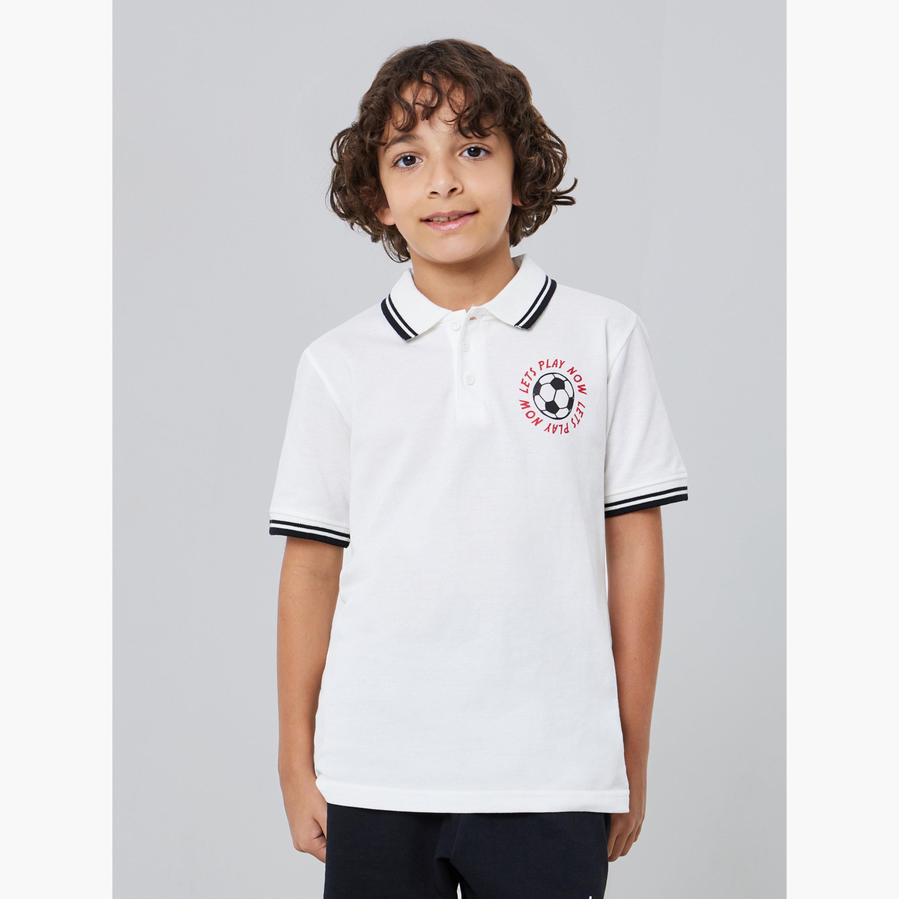 Styli Boys Off White Printed Polo T-Shirt-boys-clothing-tshirtsandpolos-image-1