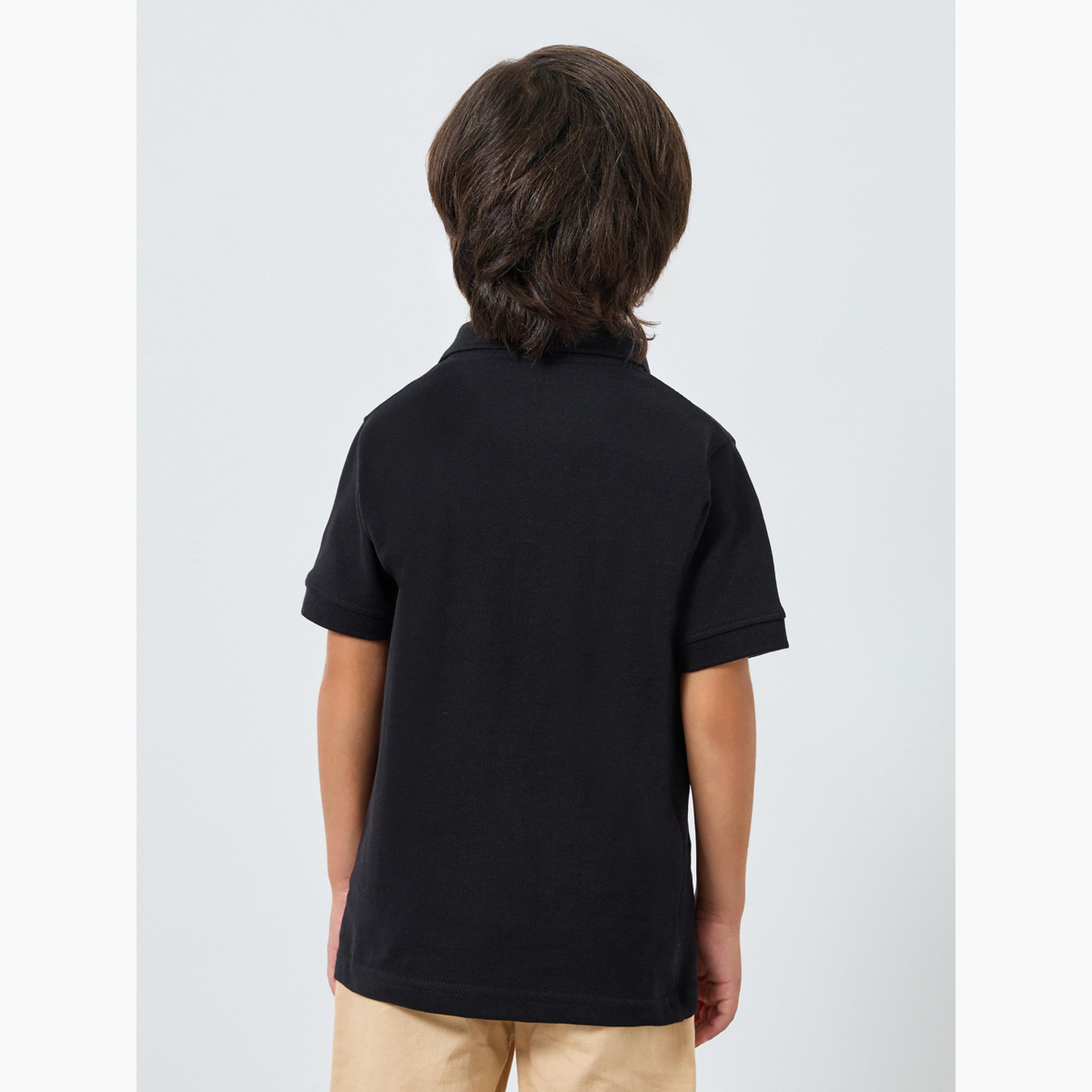 Styli Boys Black Embroidered Polo T-Shirt-boys-clothing-tshirtsandpolos-image-5