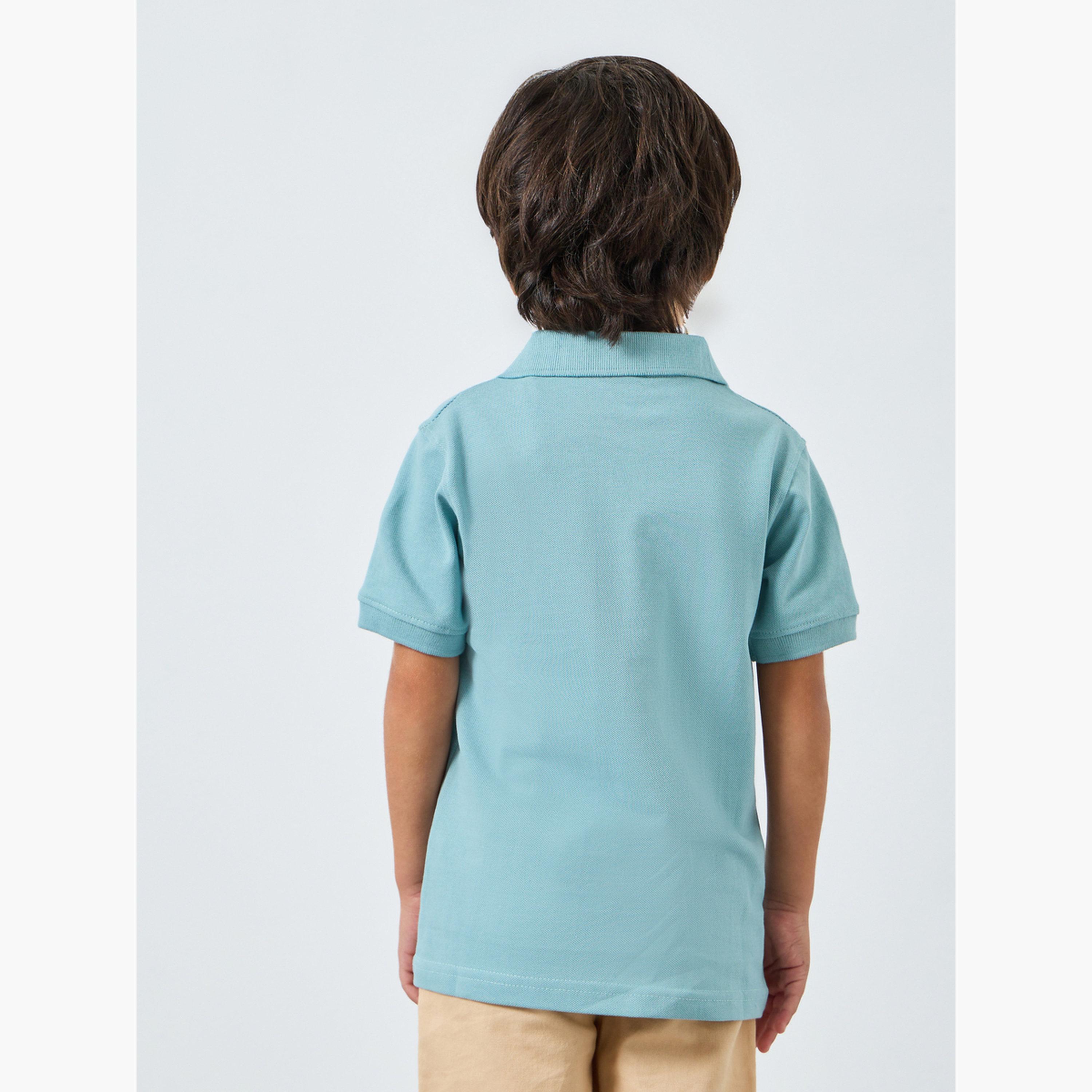 Styli Boys Blue Cotton Embroidered Polo T-Shirt-boys-clothing-tshirtsandpolos-image-5