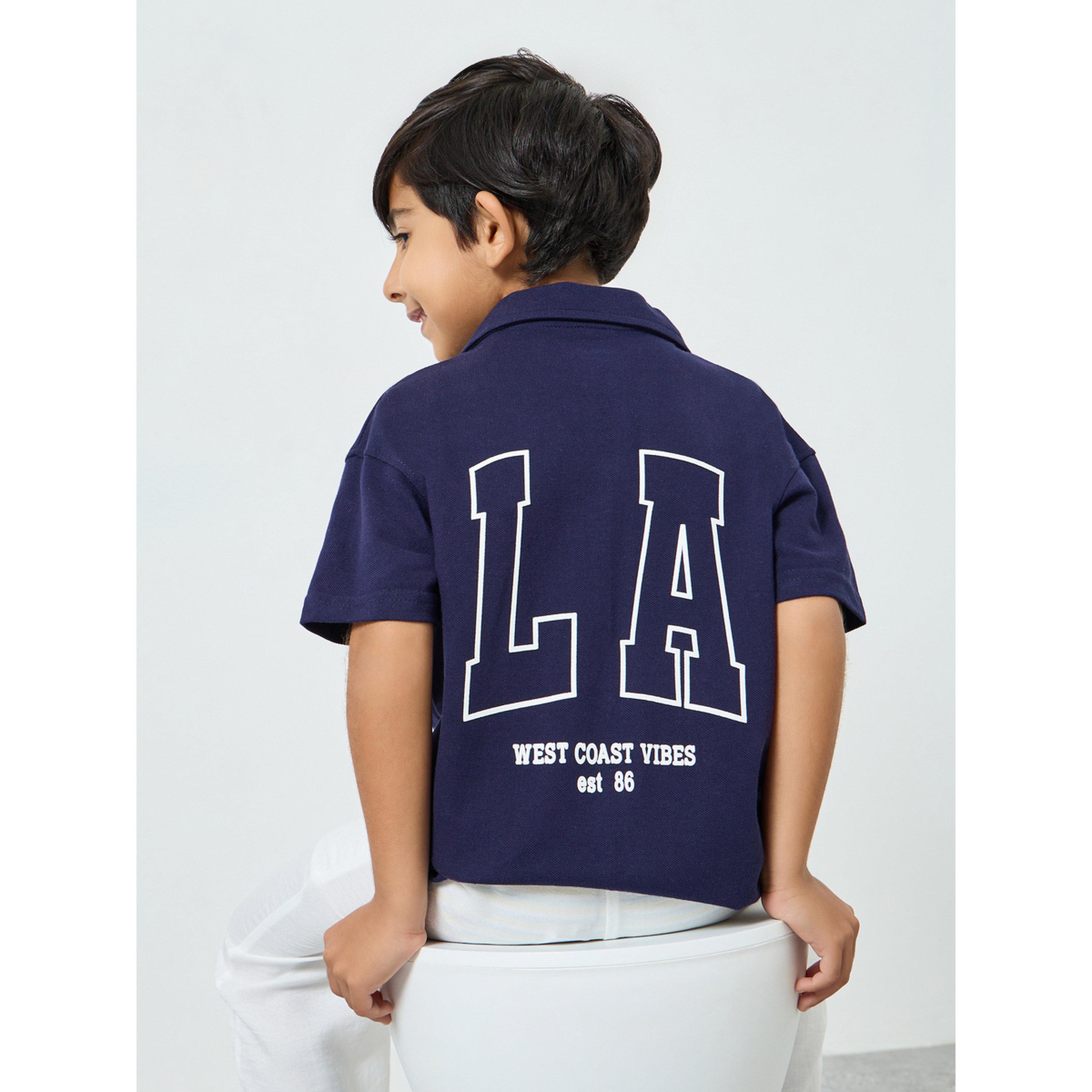 Styli Boys Navy Blue Short Sleeve Shirt-boys-clothing-shirts-image-3