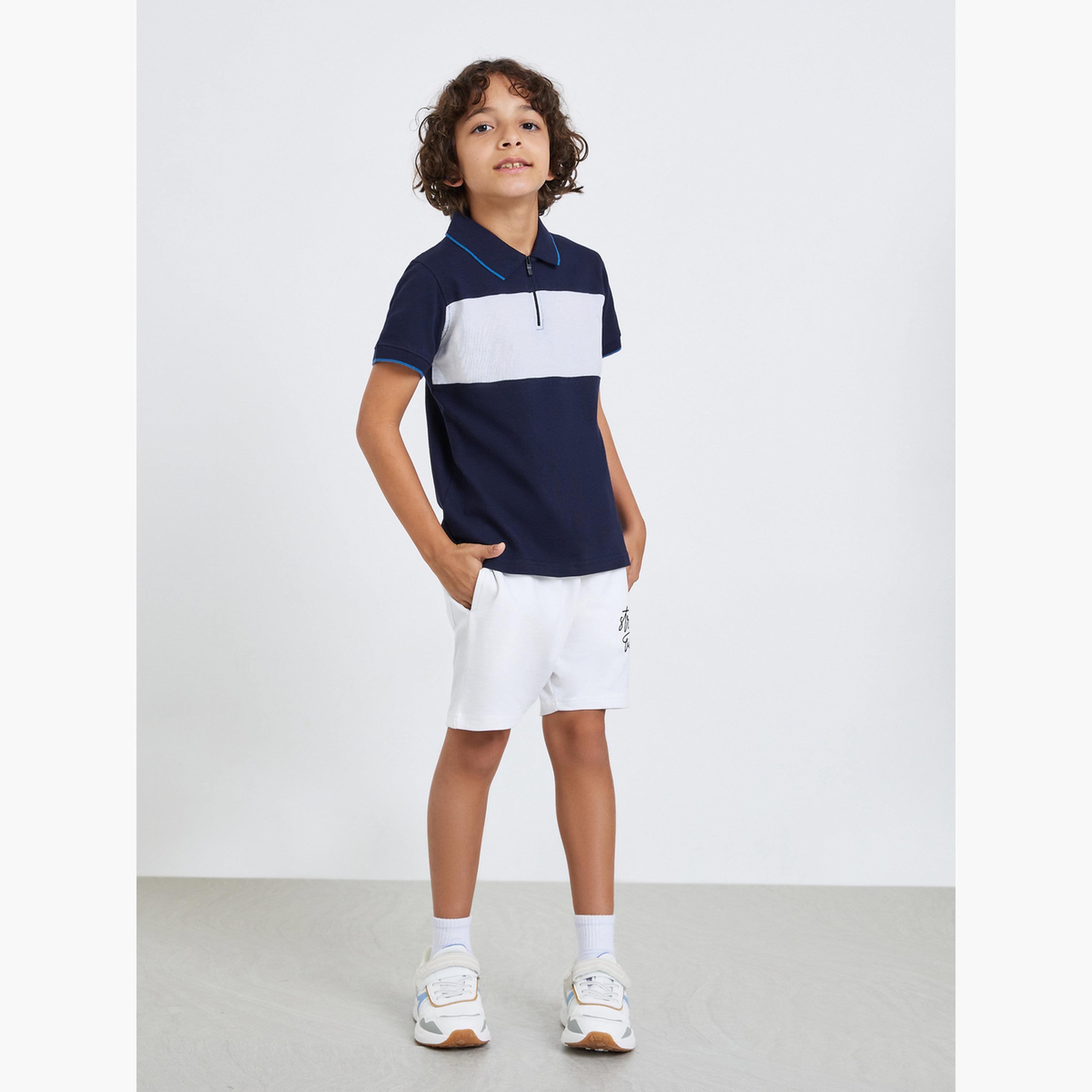 تيشيرت بولو بنمط كتل الالوان وسحاب-boys-clothing-tshirtsandpolos-image-2