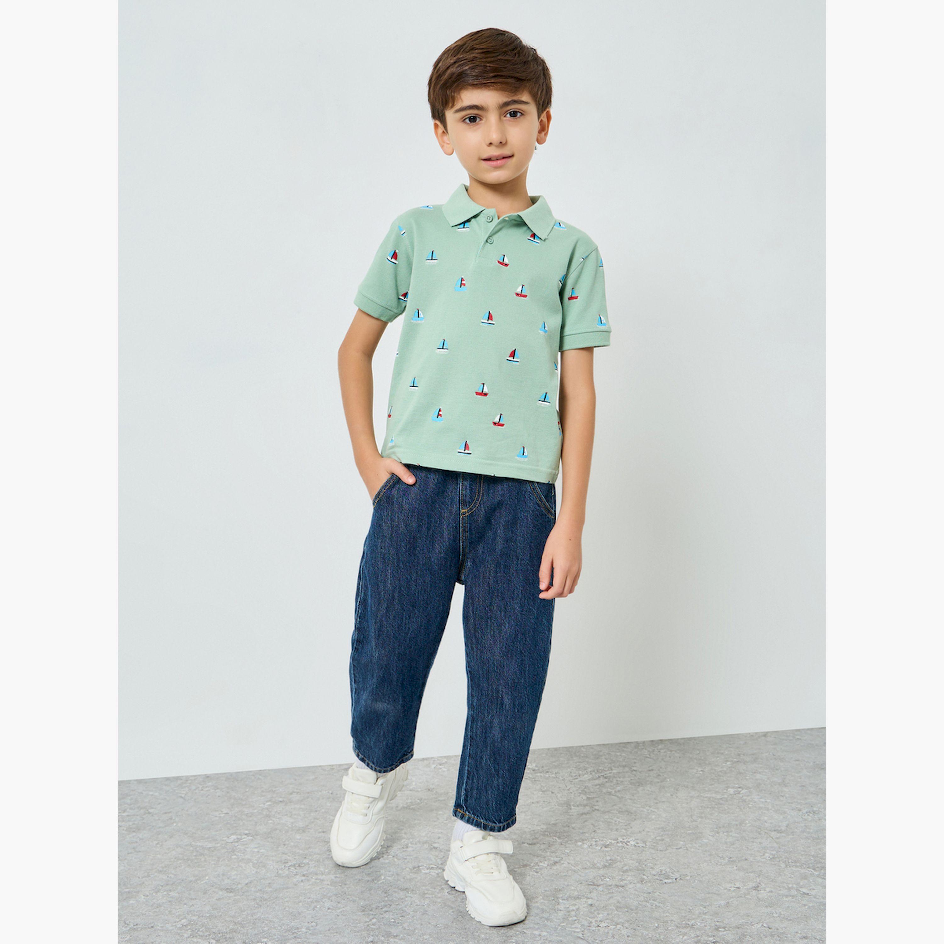 Styli Boys Green Printed Polo T-Shirt-boys-clothing-tshirtsandpolos-image-2
