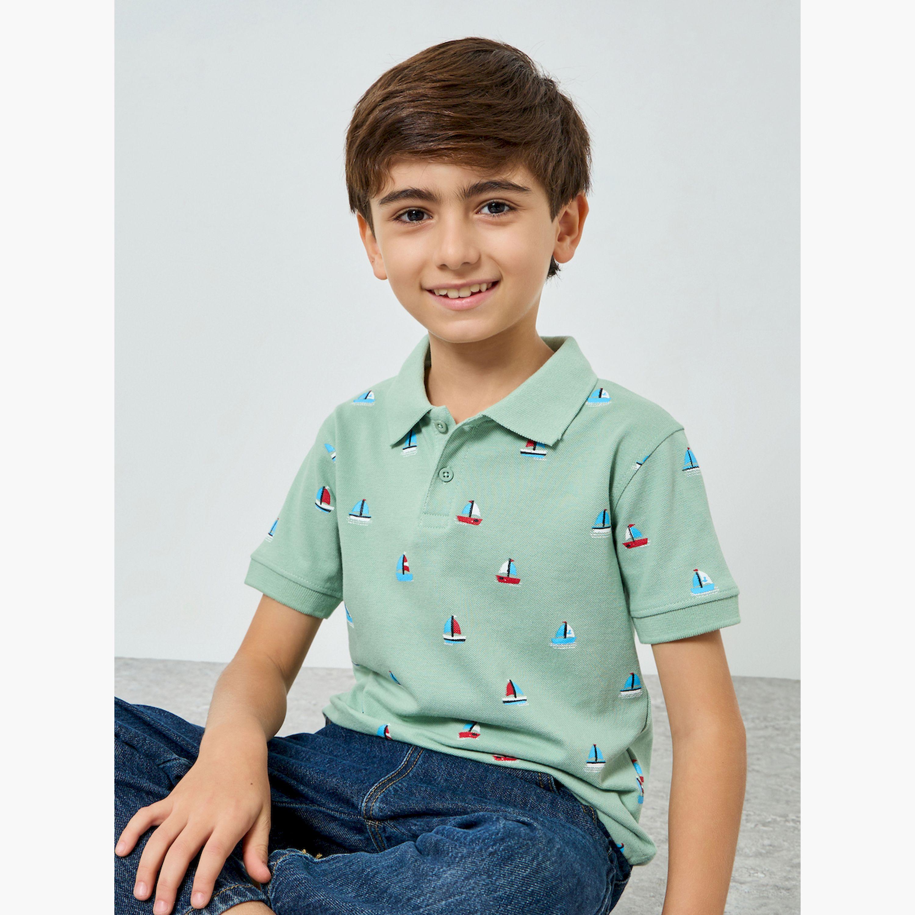 Styli Boys Green Printed Polo T-Shirt-boys-clothing-tshirtsandpolos-image-3