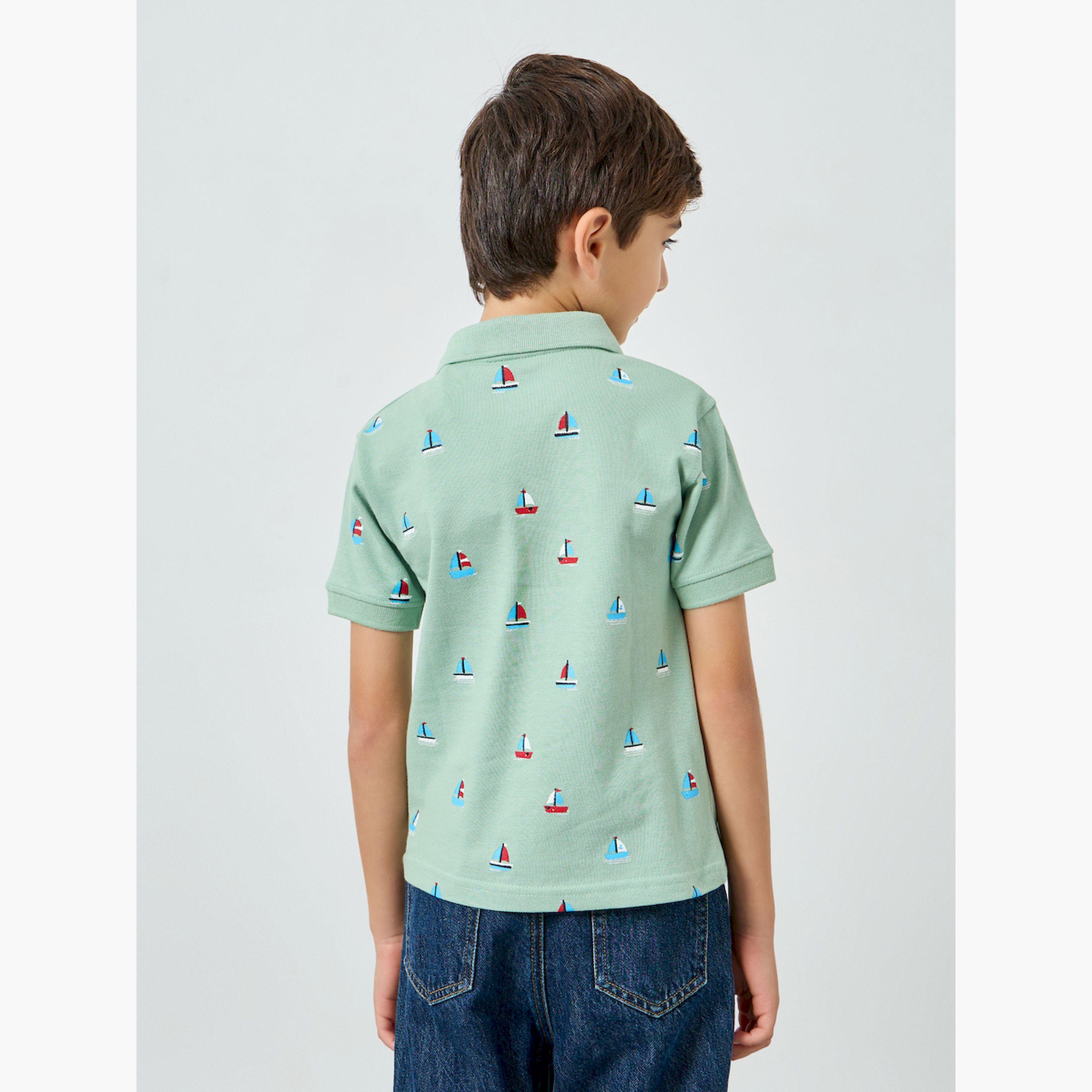 تيشيرت بياقة بولو وطبعة جرافيك-boys-clothing-tshirtsandpolos-image-4