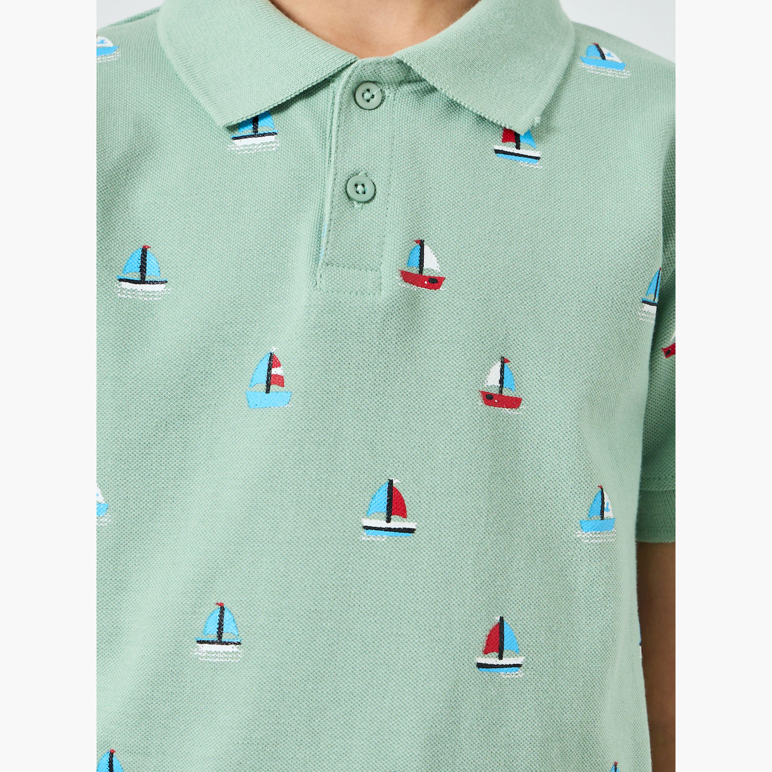 Styli Boys Green Printed Polo T-Shirt-boys-clothing-tshirtsandpolos-image-5