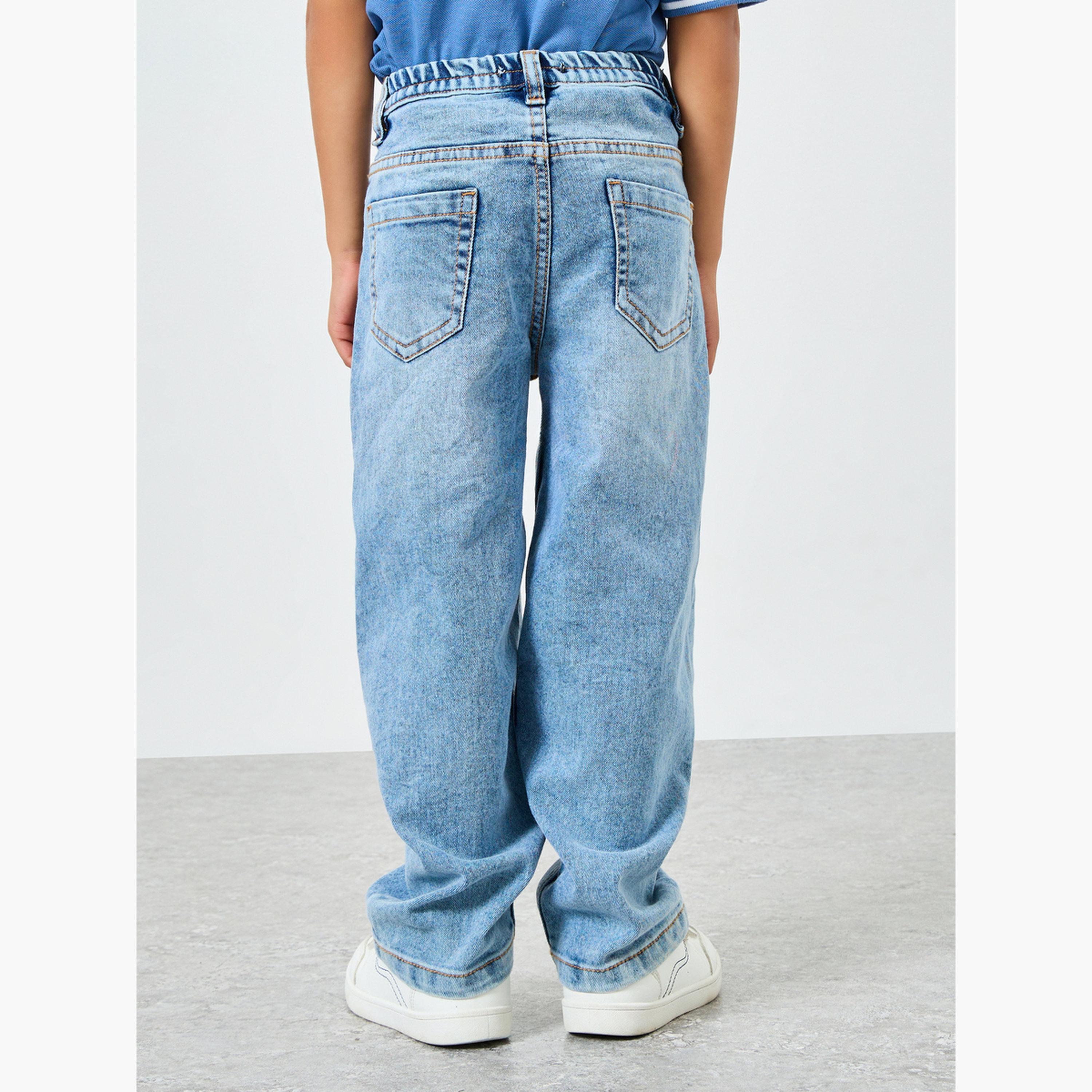Styli Kids Light Blue Relaxed Fit Jeans-boys-clothing-bottoms-jeans-image-3