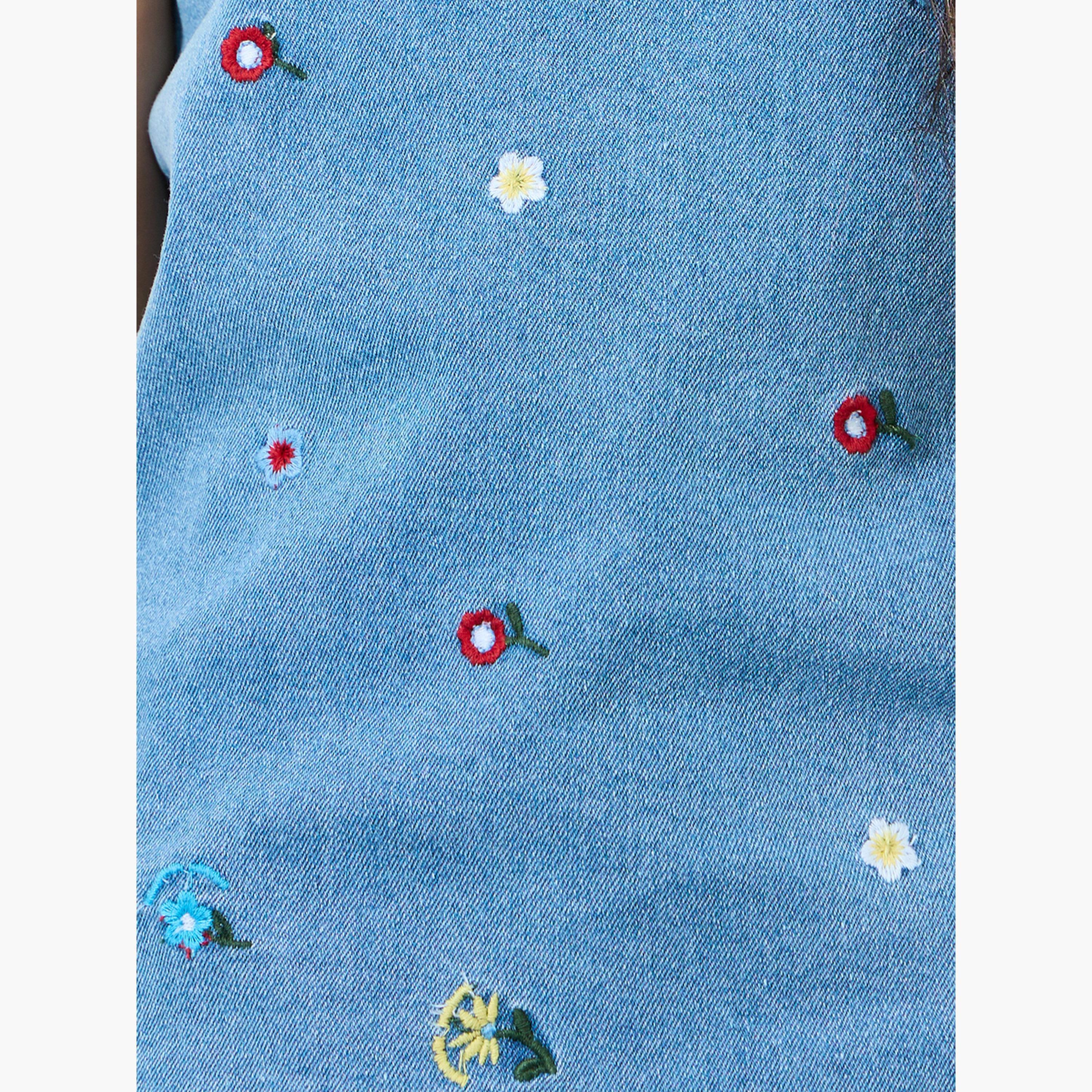 Styli Girls Light Blue Embroidered Denim Sleeveless Top-girls-clothing-blousesandshirts-image-3