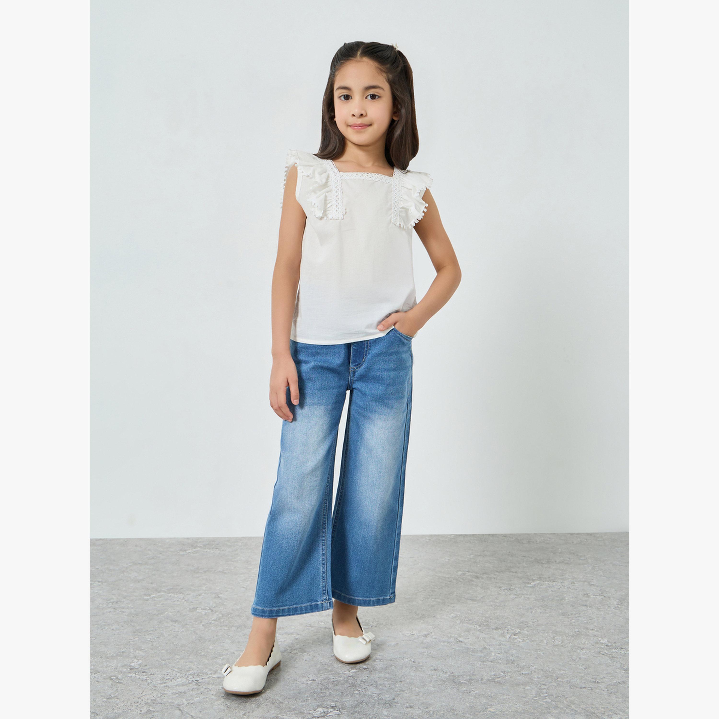 جينز قطن باهت بأرجل واسعة-girls-clothing-bottoms-jeansandjeggings-image-2