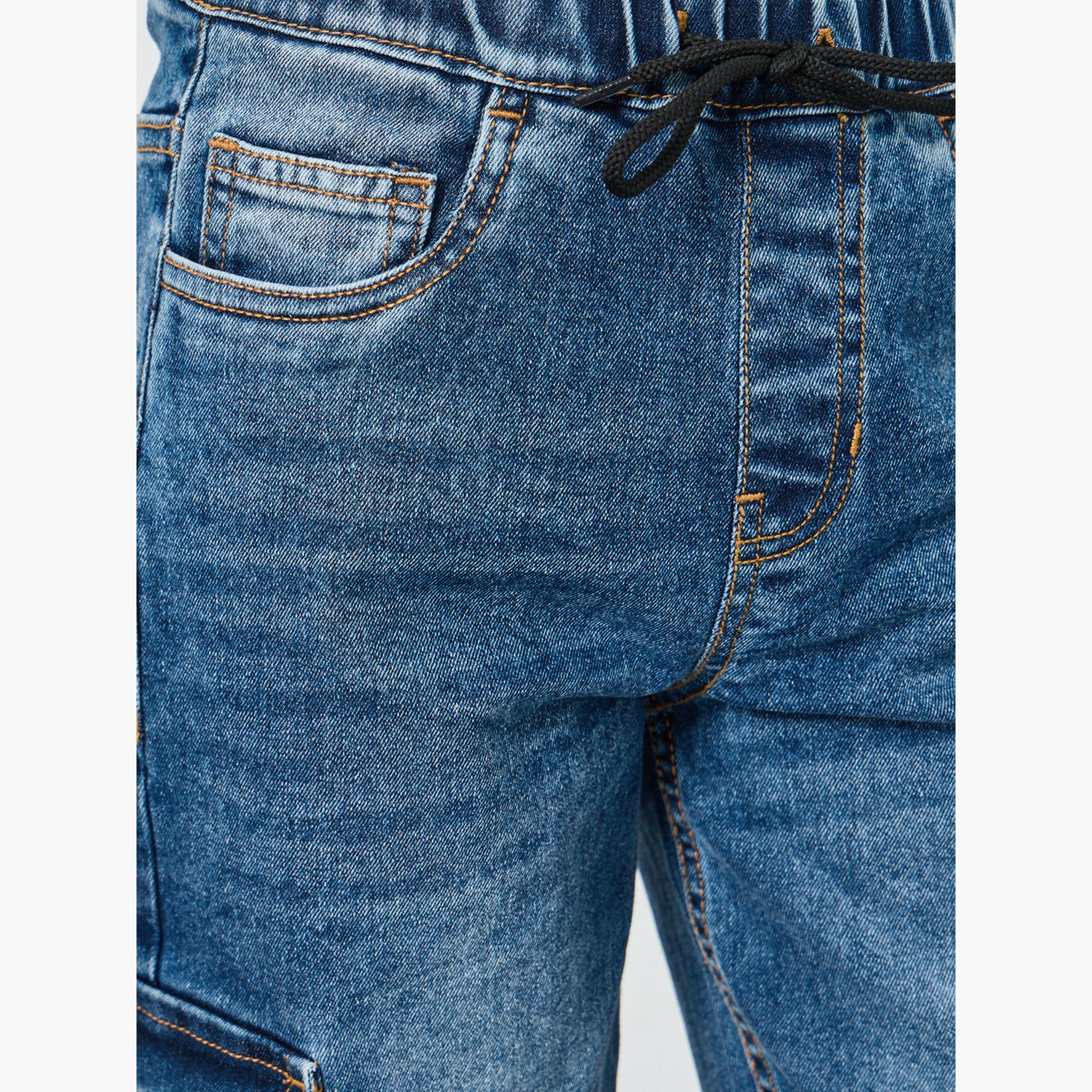 بنطال جوغر جينز أزرق داكن قطني-baby-boys-clothing-bottoms-jeans-image-4