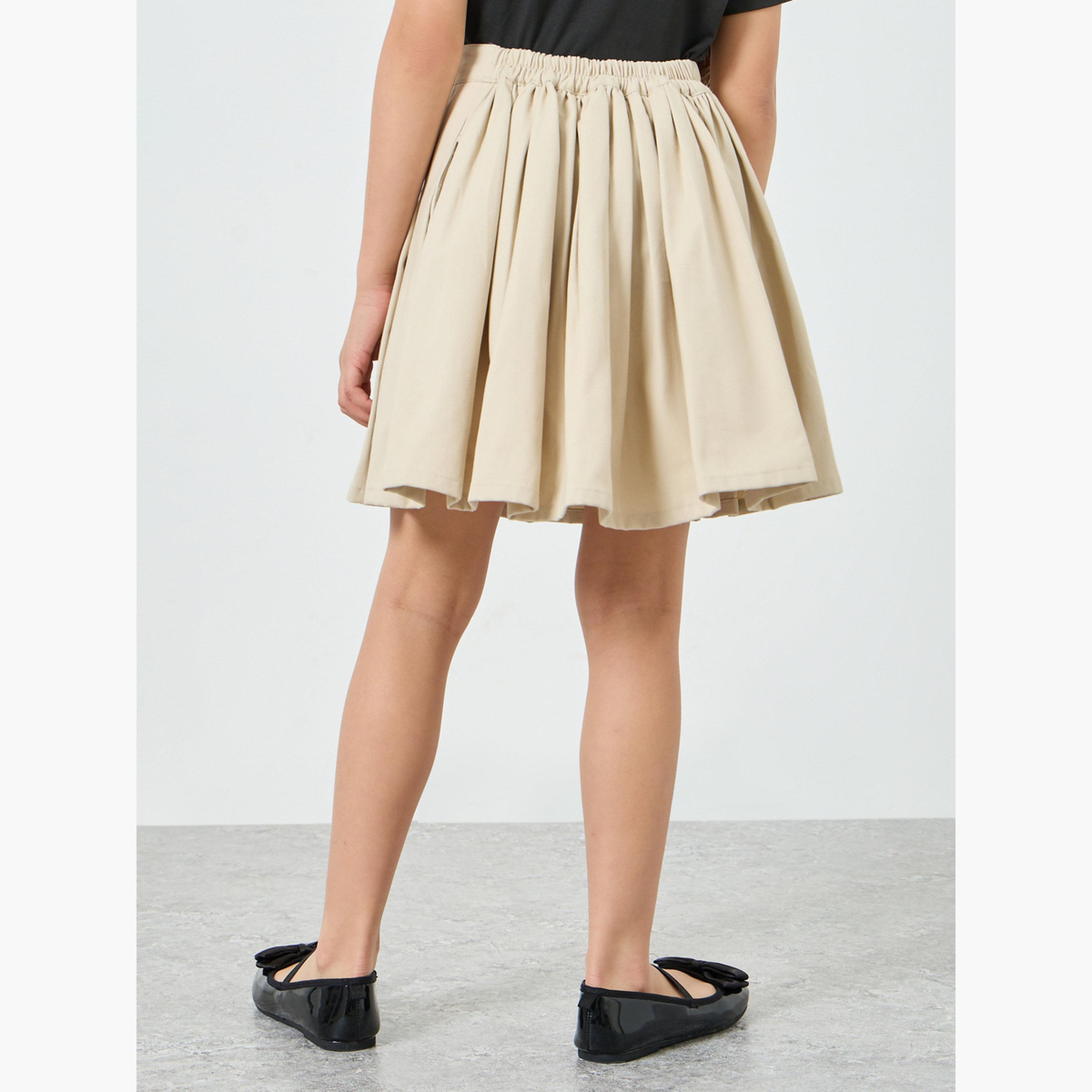 تنورة ميني قطن بكسرات-girls-clothing-bottoms-skirts-image-3