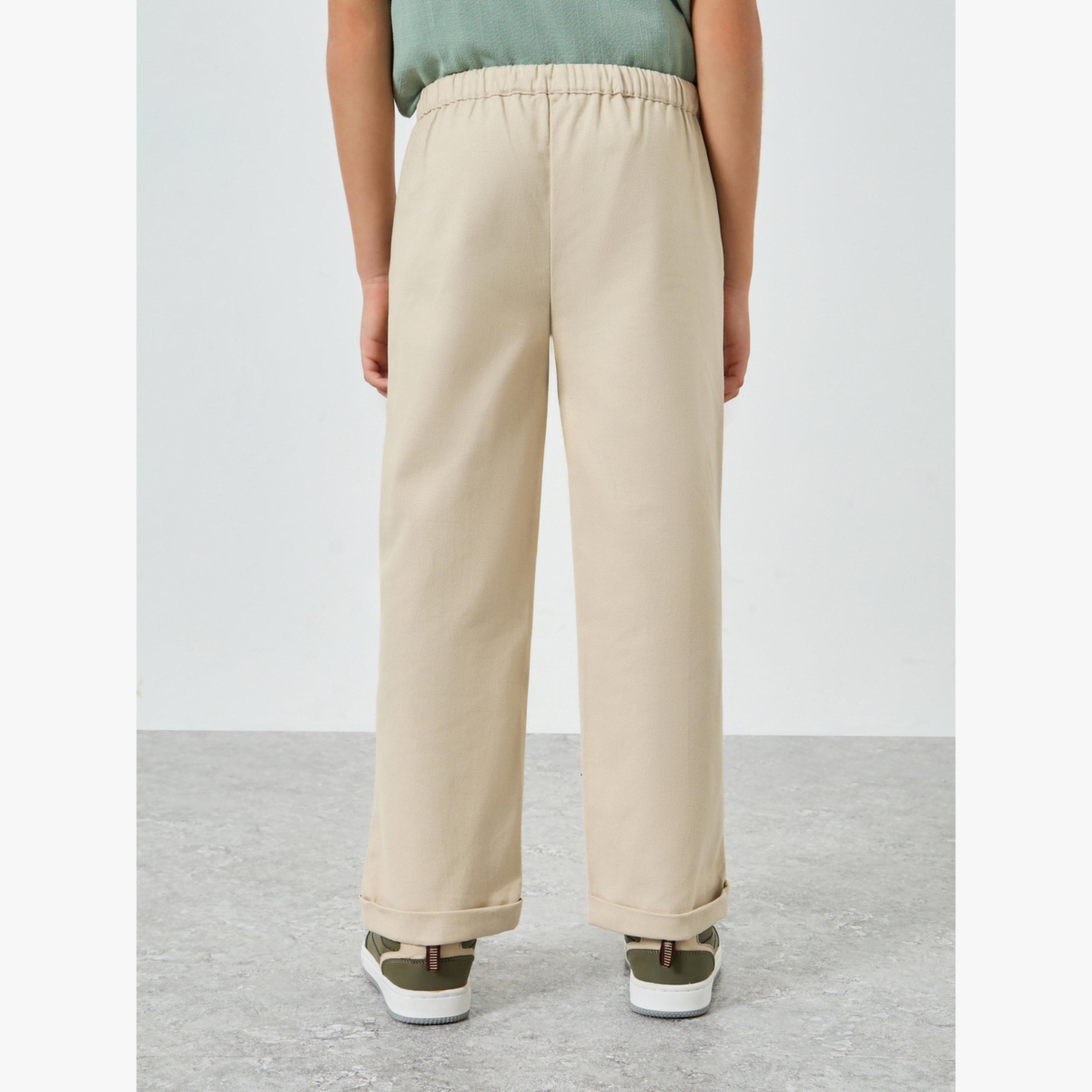 Styli Boys Beige Cotton Drawstring Pants-boys-clothing-bottoms-trousers-image-4
