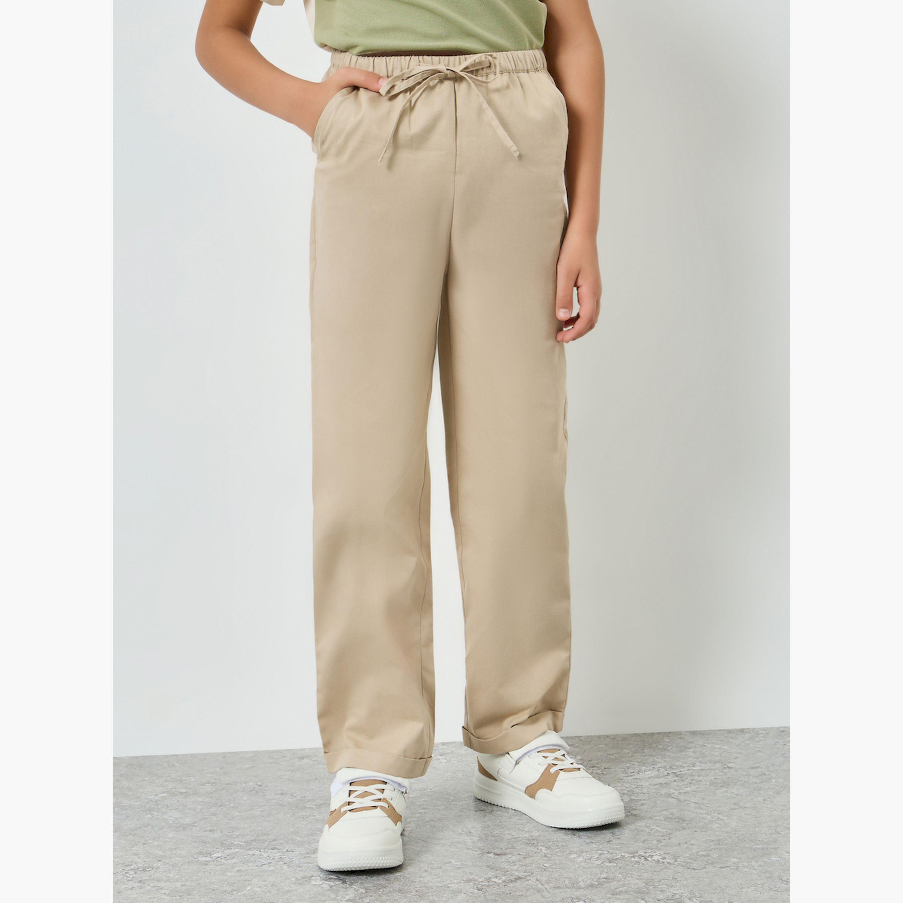 Styli Boys Beige Cotton Joggers-boys-clothing-bottoms-joggersandtrackpants-image-1