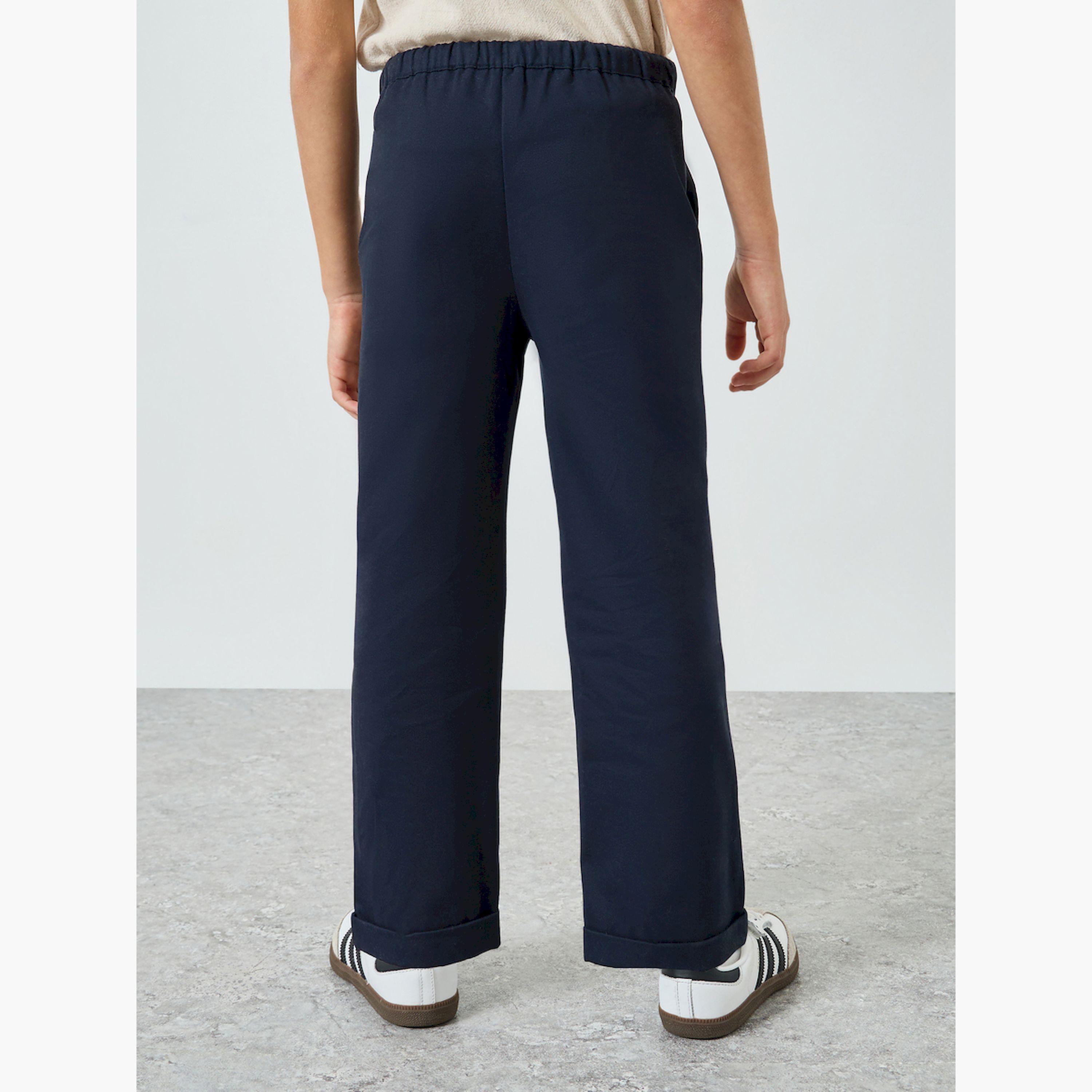 Styli Boys Navy Blue Cotton Drawstring Pants-boys-clothing-bottoms-joggersandtrackpants-image-4