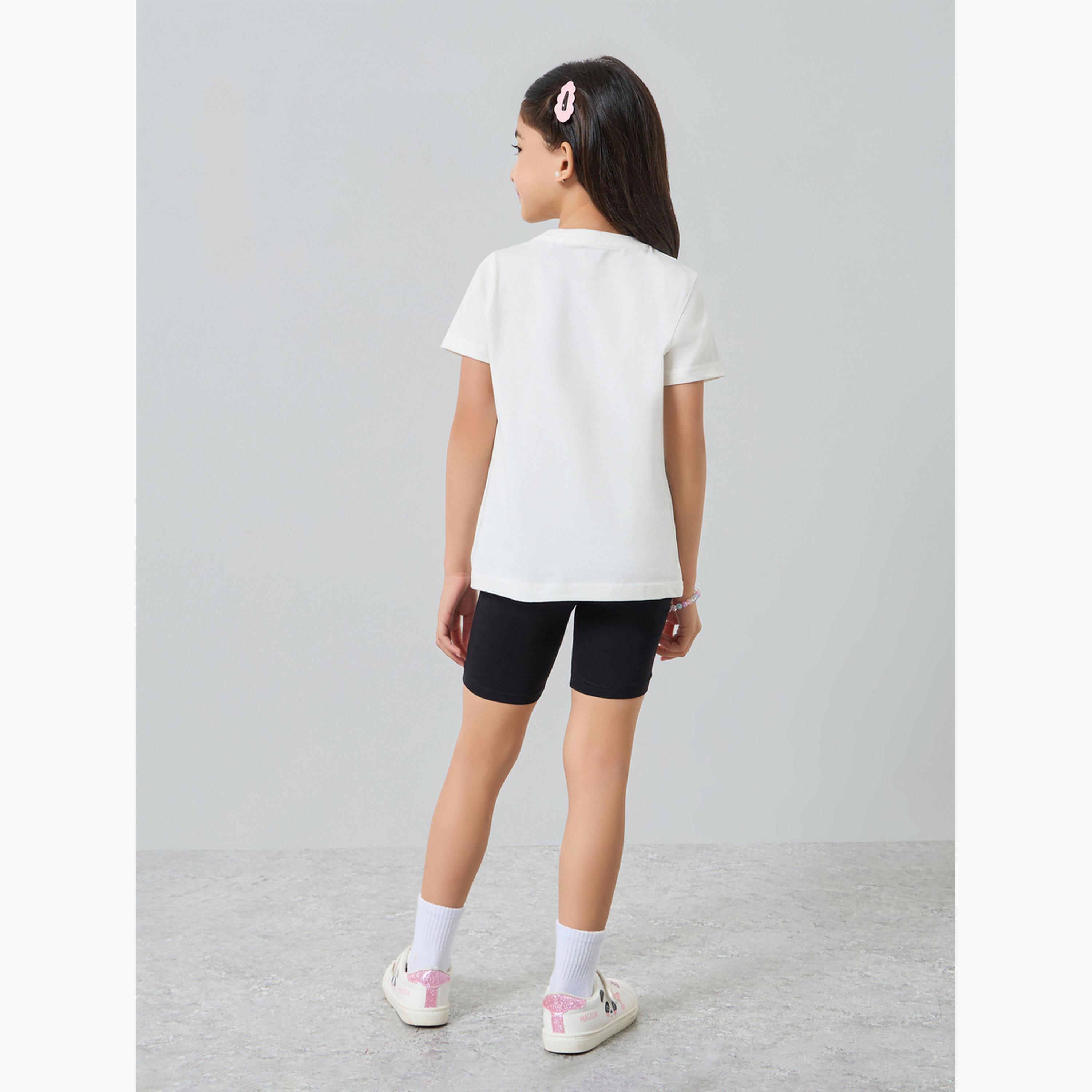 طقم شورت ركوب دراجات وتيشيرت جرافيك للبنات-girls-clothing-setsandcoords-image-4