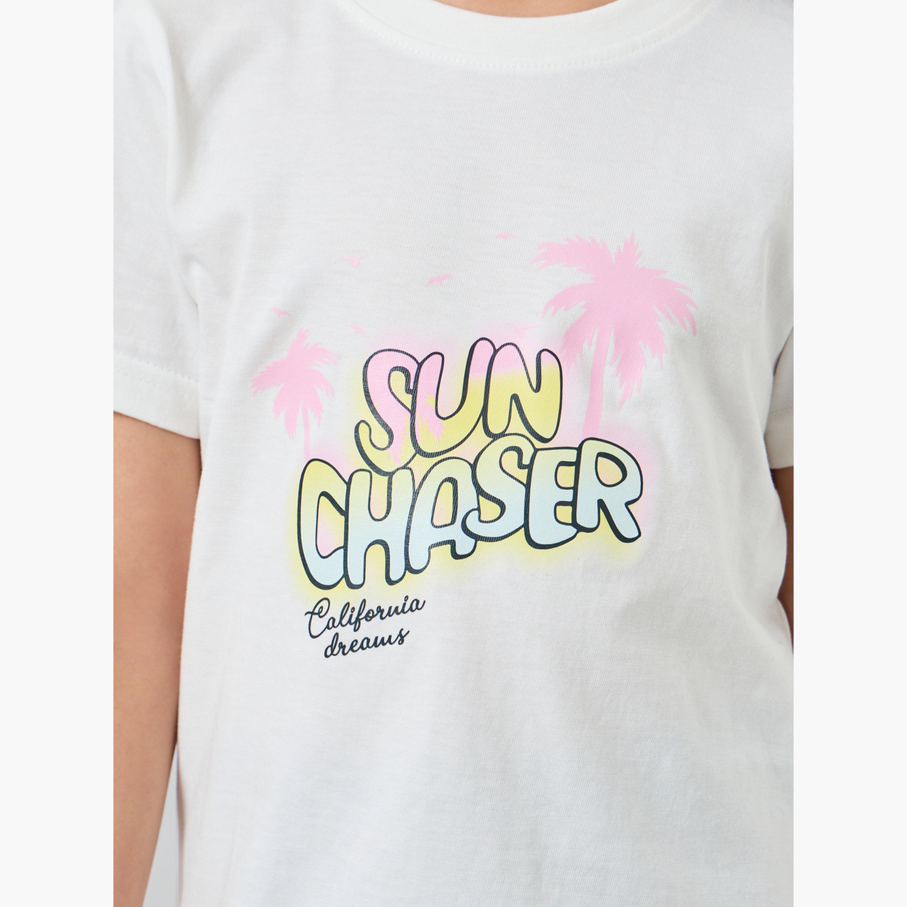 Styli Girls Graphic T-Shirt and Cycling Shorts Set-girls-clothing-setsandcoords-image-6