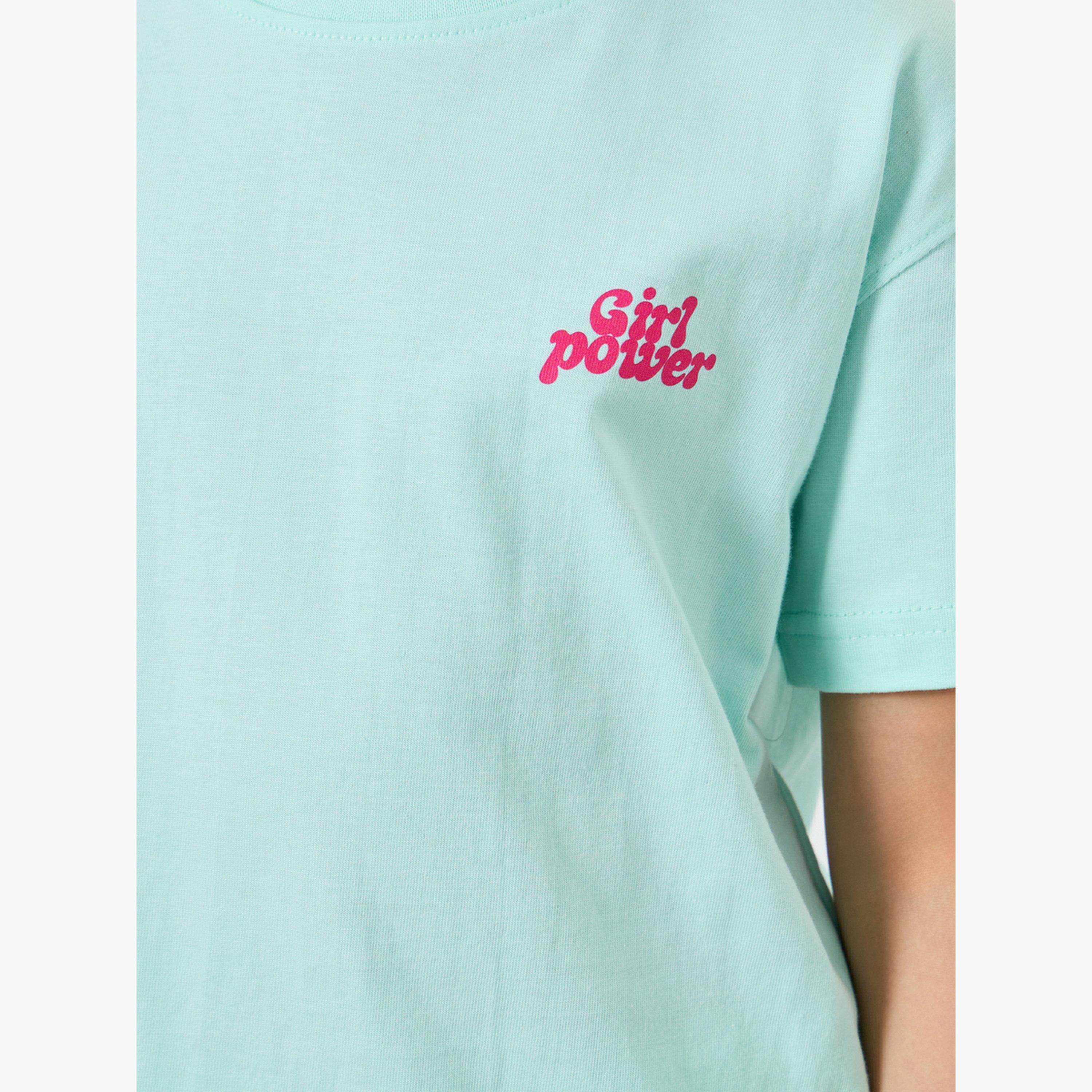 Styli Girls Green Graphic Print T-Shirt and Shorts Set-girls-clothing-setsandcoords-image-5