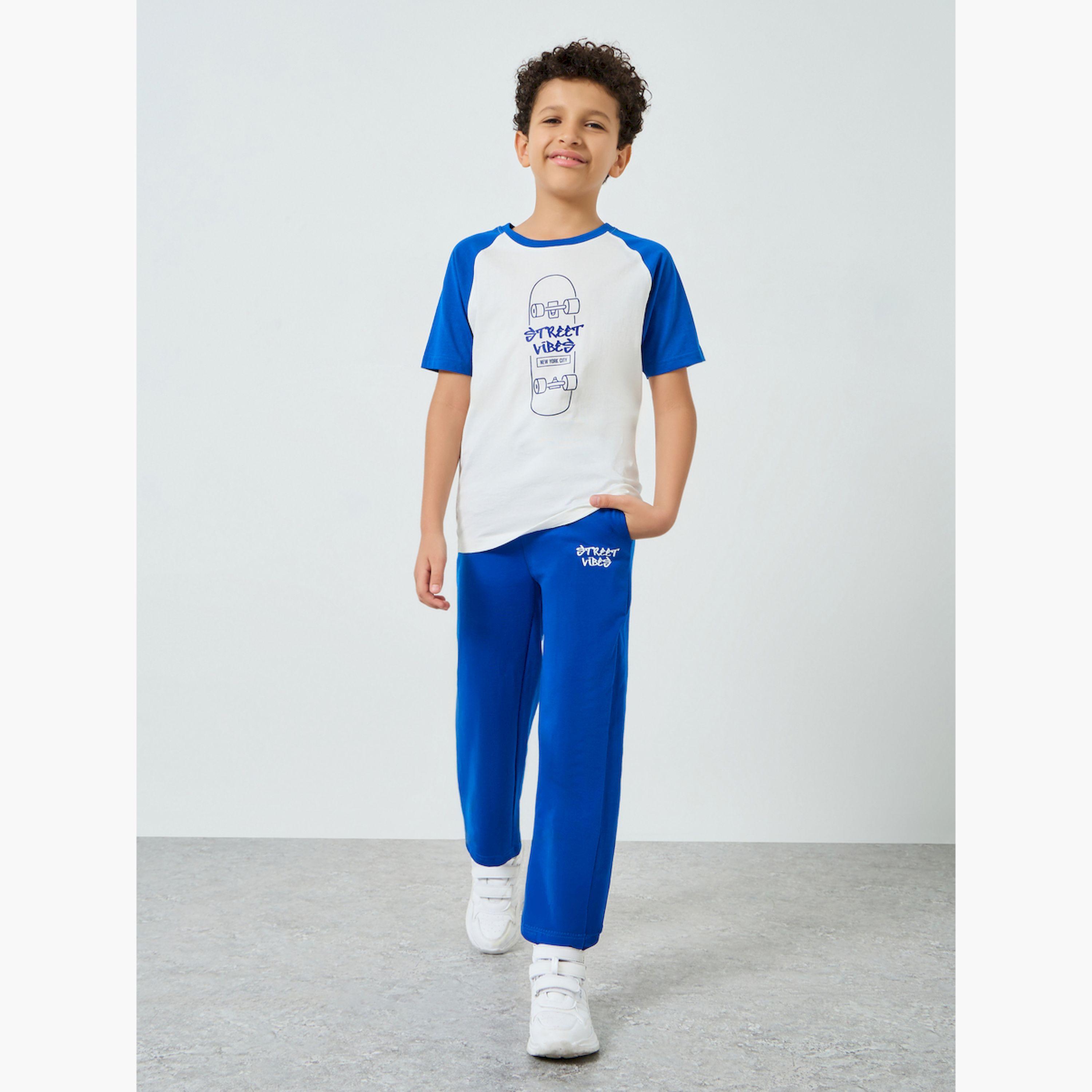 Styli Teen Boys Color Block T-Shirt and Joggers Set-boys-clothing-setsandcoords-image-1