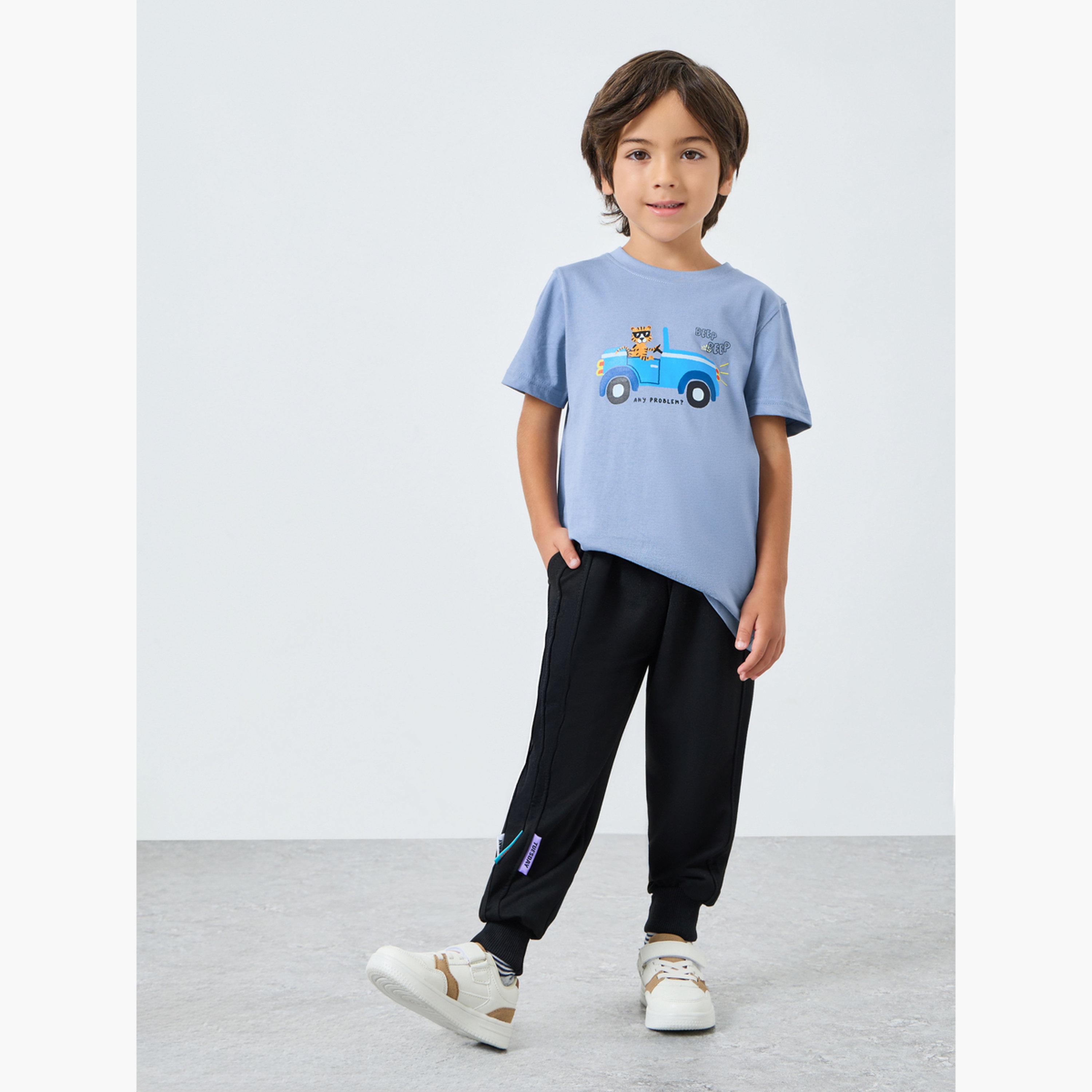 Styli Boys Light Blue Graphic Print Oversized T-Shirt-boys-clothing-tshirtsandpolos-image-2
