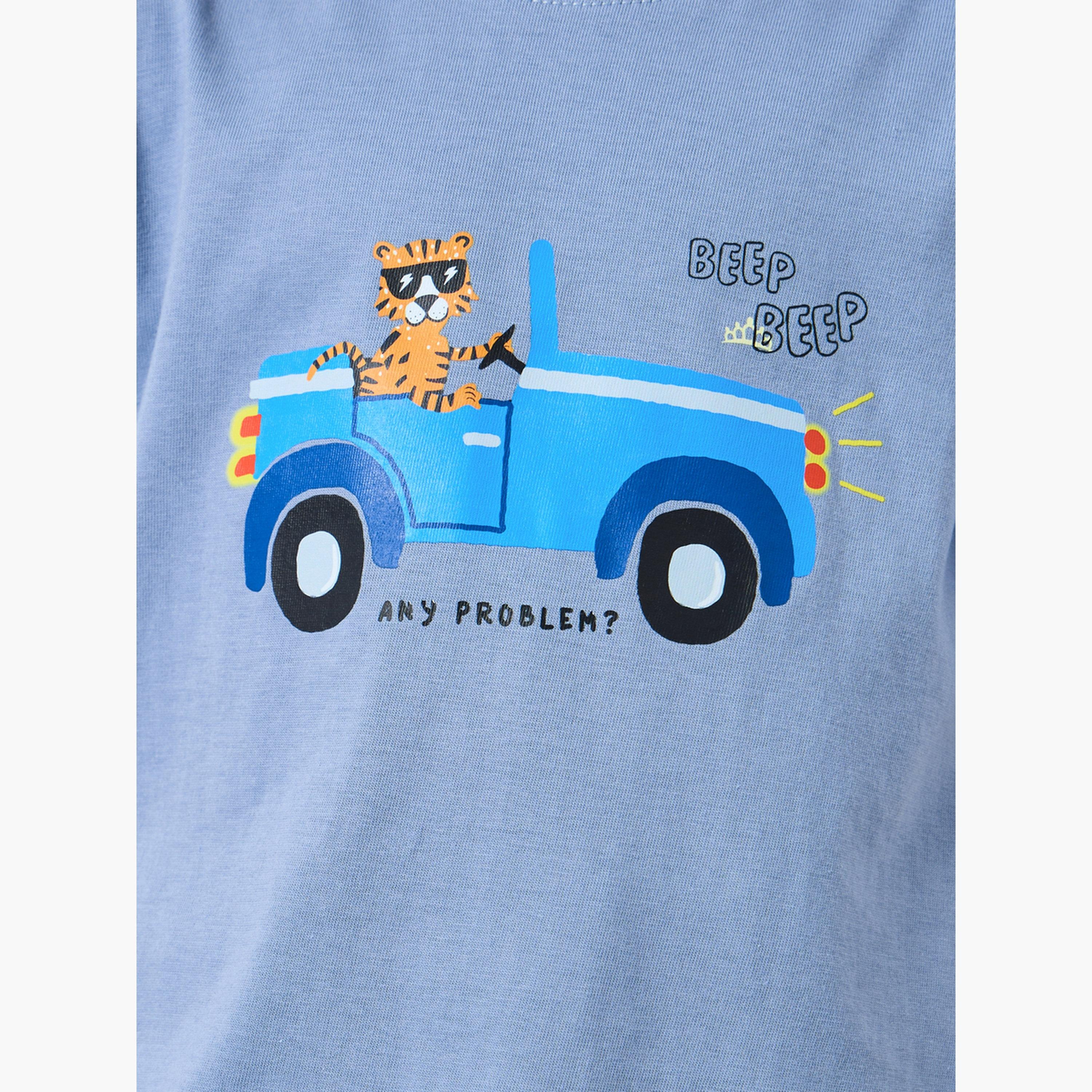 Styli Boys Light Blue Graphic Print Oversized T-Shirt-boys-clothing-tshirtsandpolos-image-4