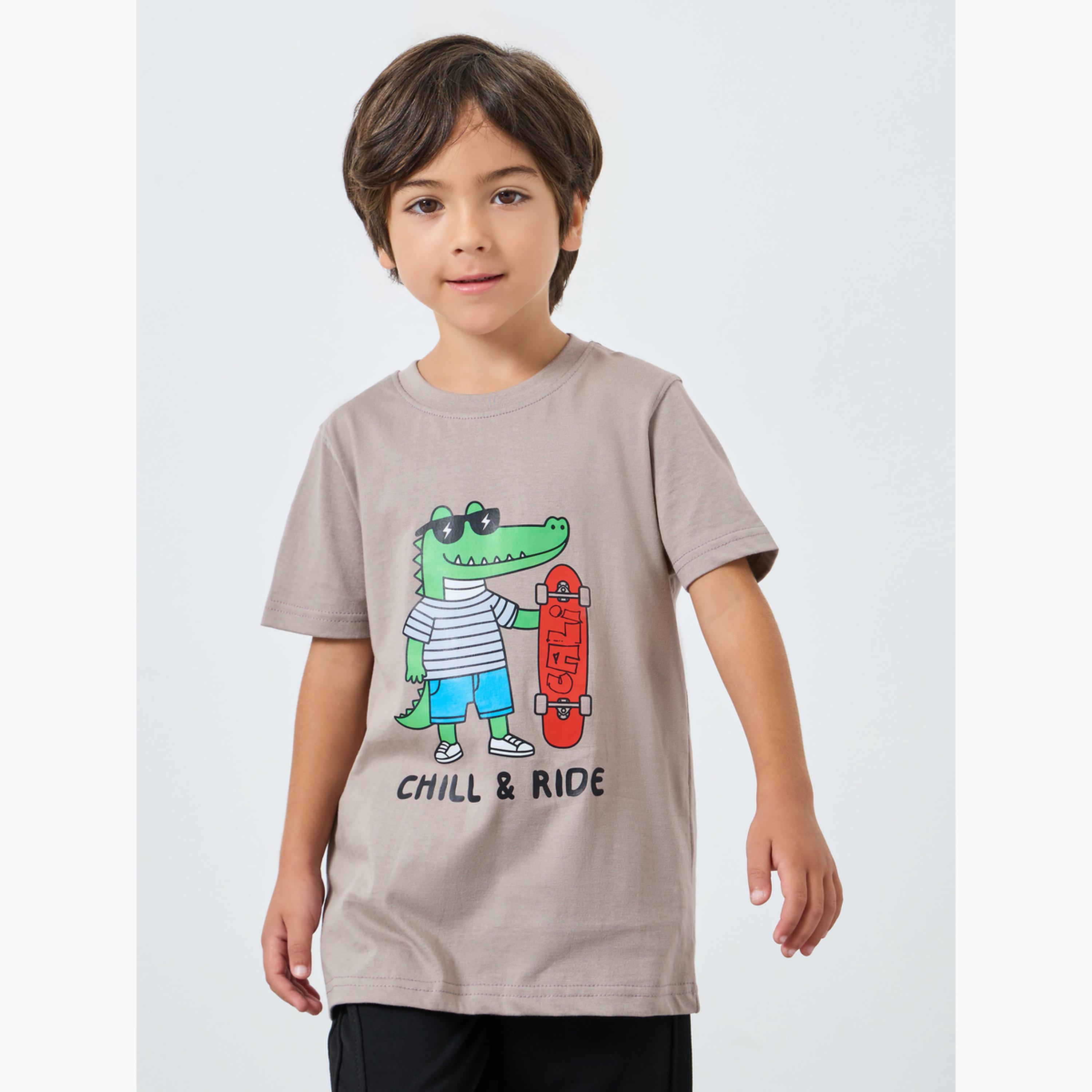 Styli Boys Grey Cotton Graphic T-Shirt-boys-clothing-tshirtsandpolos-image-1
