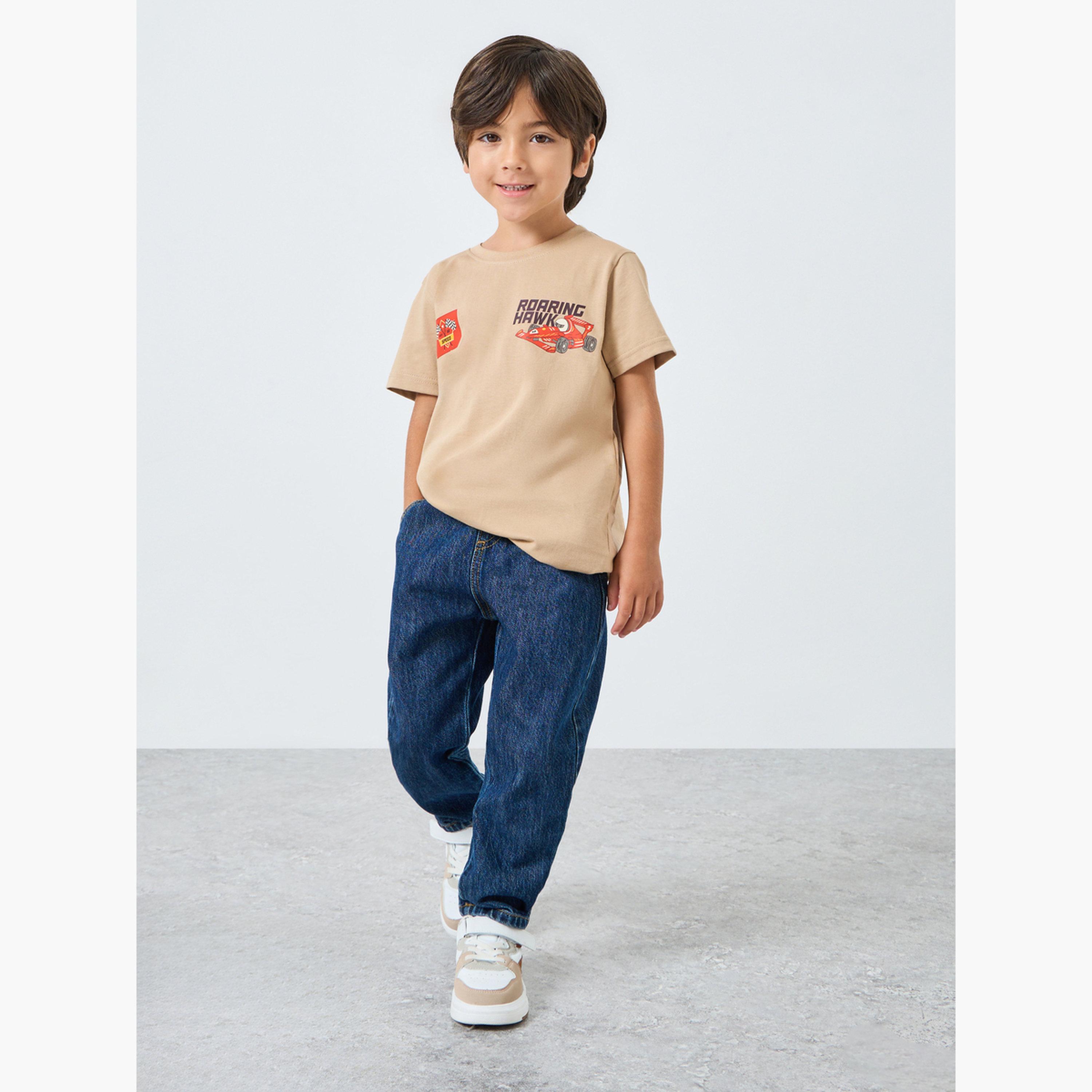 Styli Boys Beige Graphic Print T-Shirt-boys-clothing-tshirtsandpolos-image-2