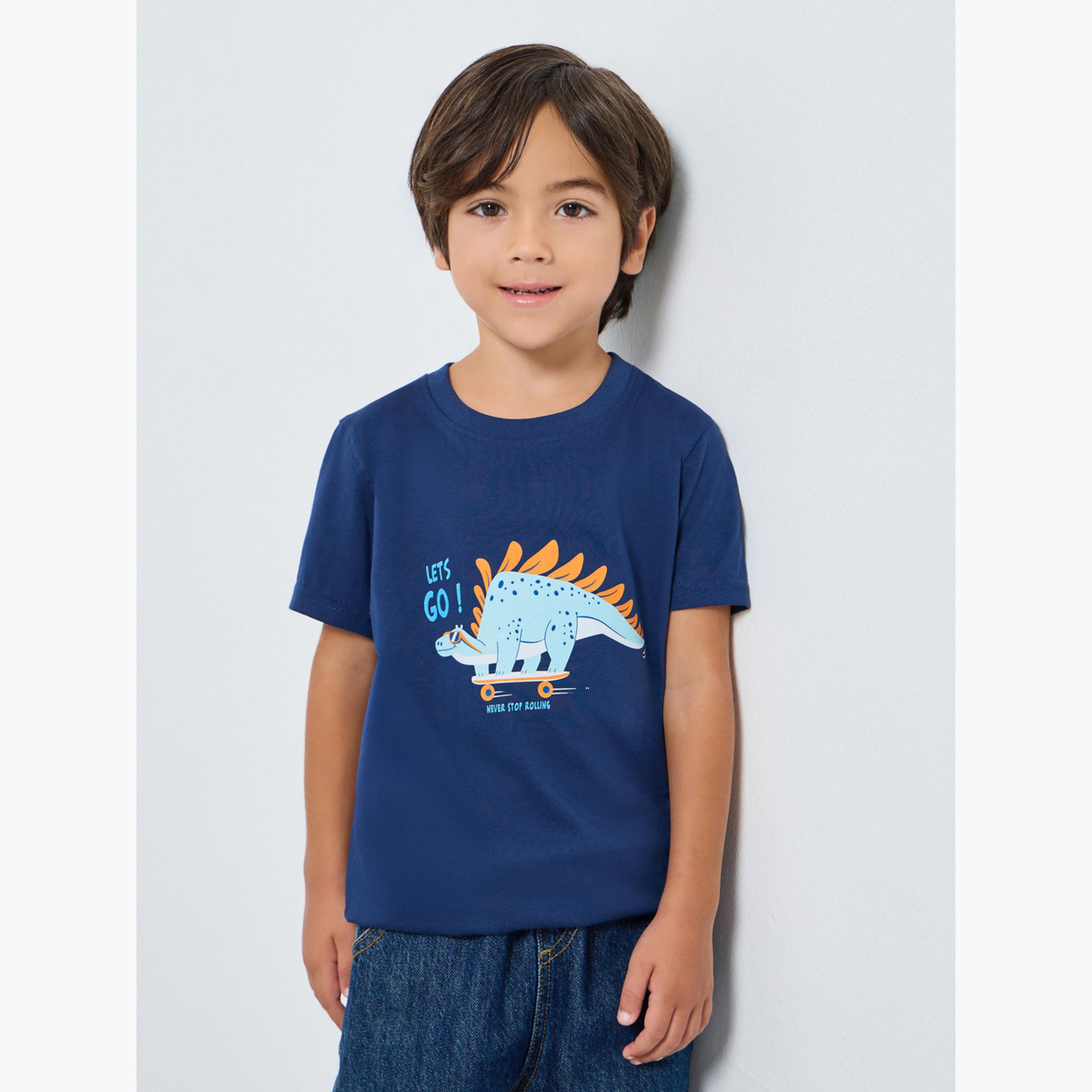 تيشيرت قطن بطبعة ديناصور-boys-clothing-tshirtsandpolos-image-1