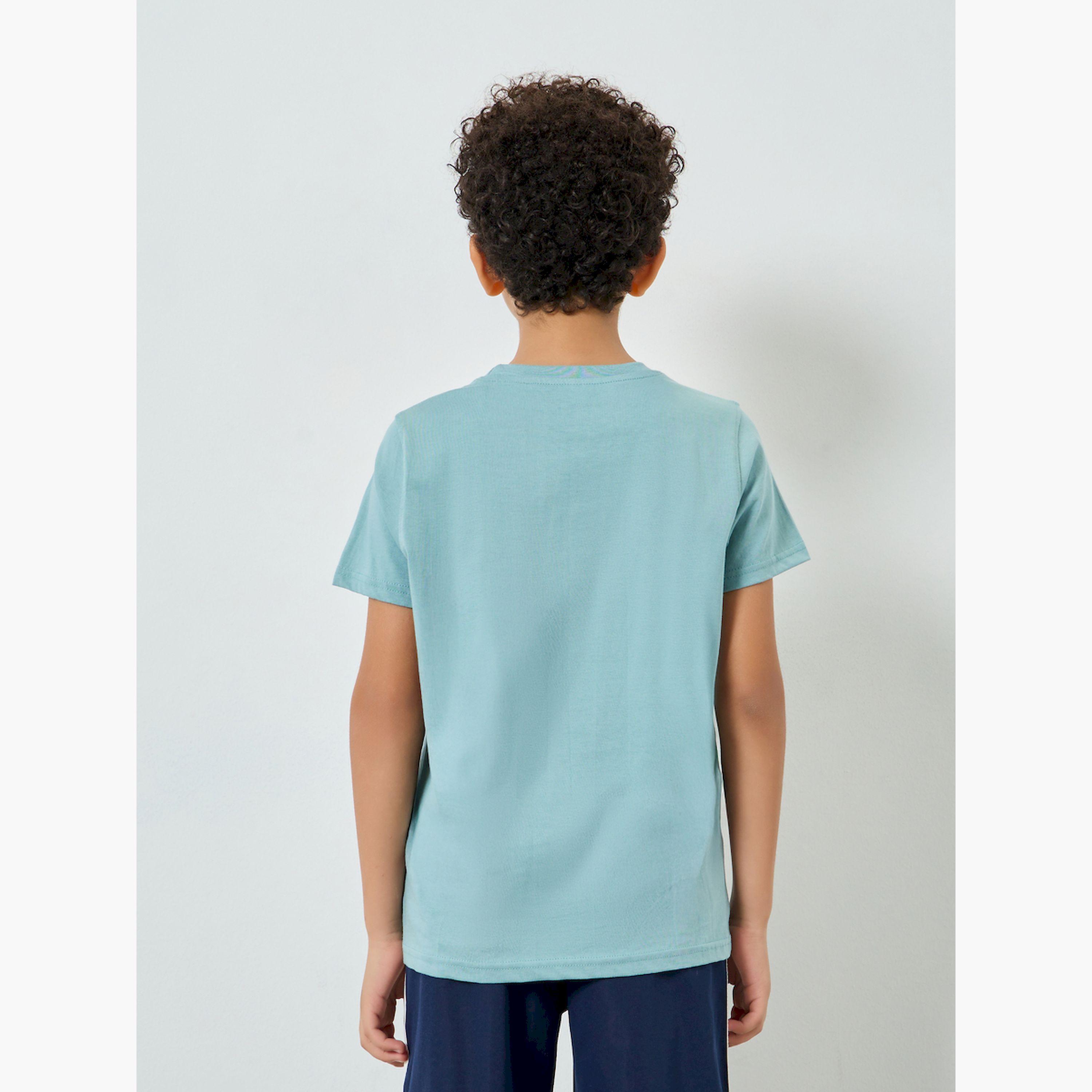 Styli Boys Blue Cotton Graphic Print T-Shirt-boys-clothing-tshirtsandpolos-image-4