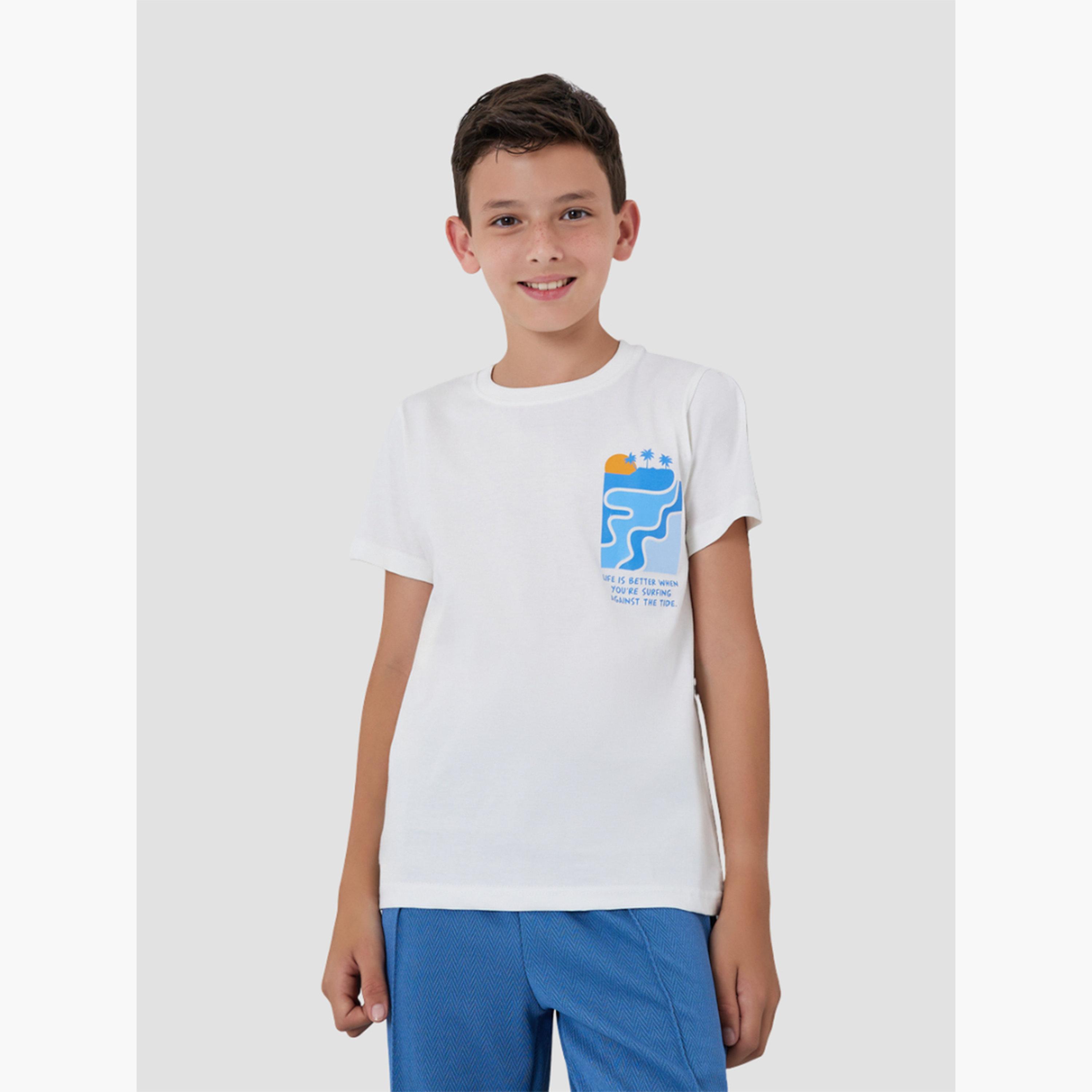تيشيرت قطن بطبعة جرافيك-boys-clothing-tshirtsandpolos-image-1