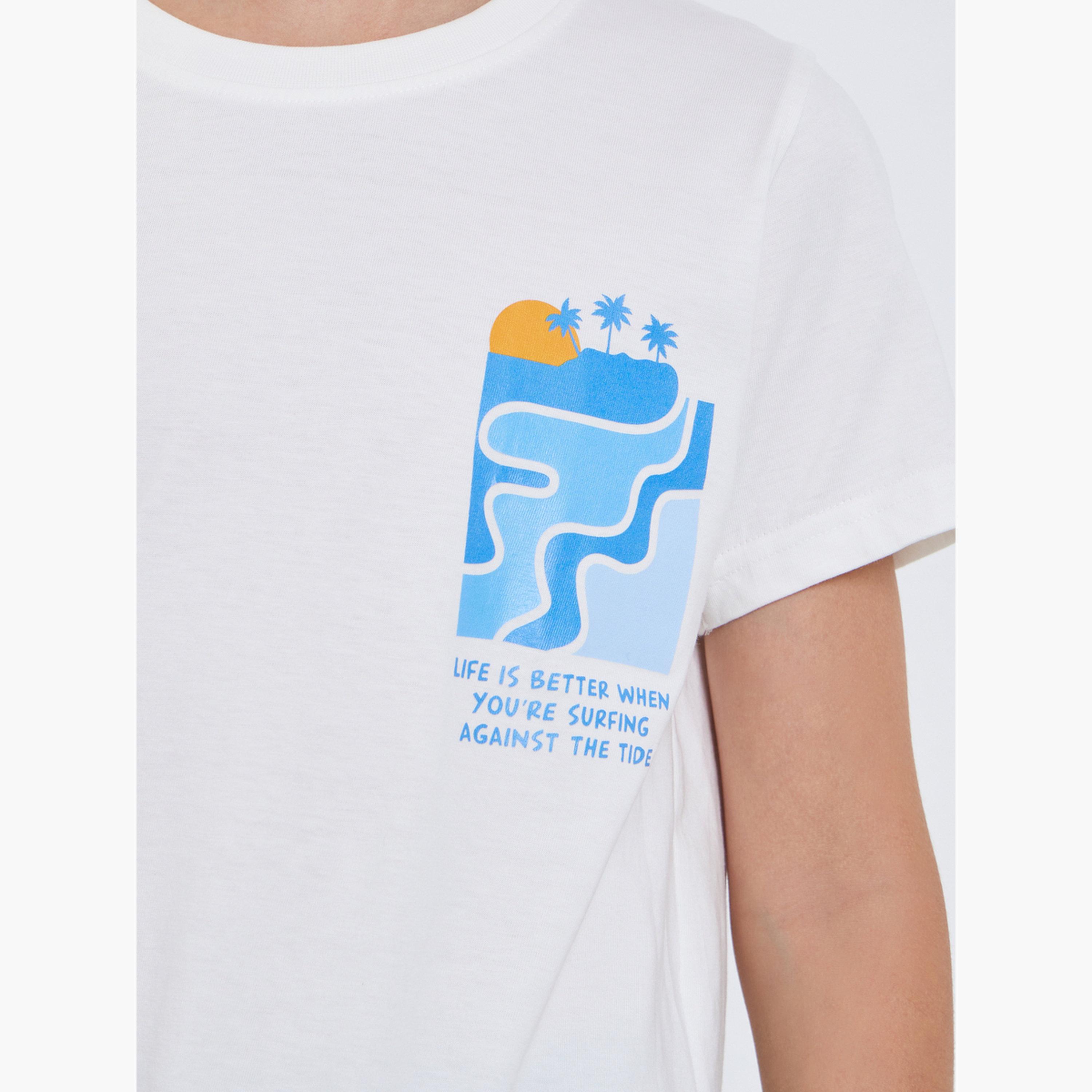 Styli Boys Off-White Graphic Print Cotton T-Shirt-boys-clothing-tshirtsandpolos-image-3