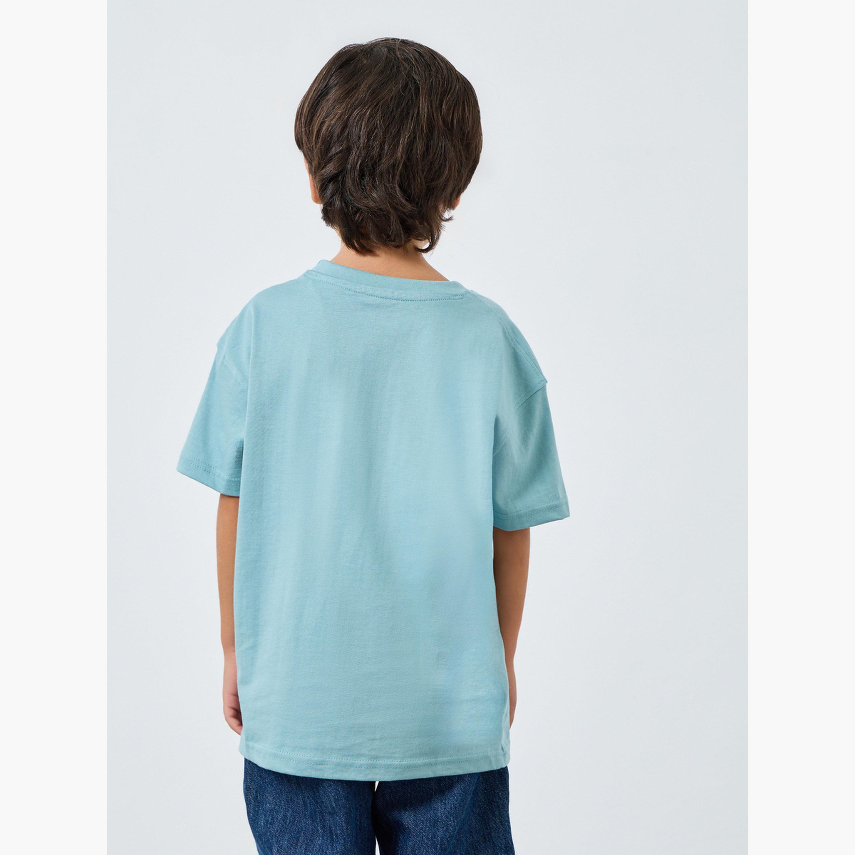 Styli Boys Blue Graphic Print Oversized T-Shirt-boys-clothing-tshirtsandpolos-image-5