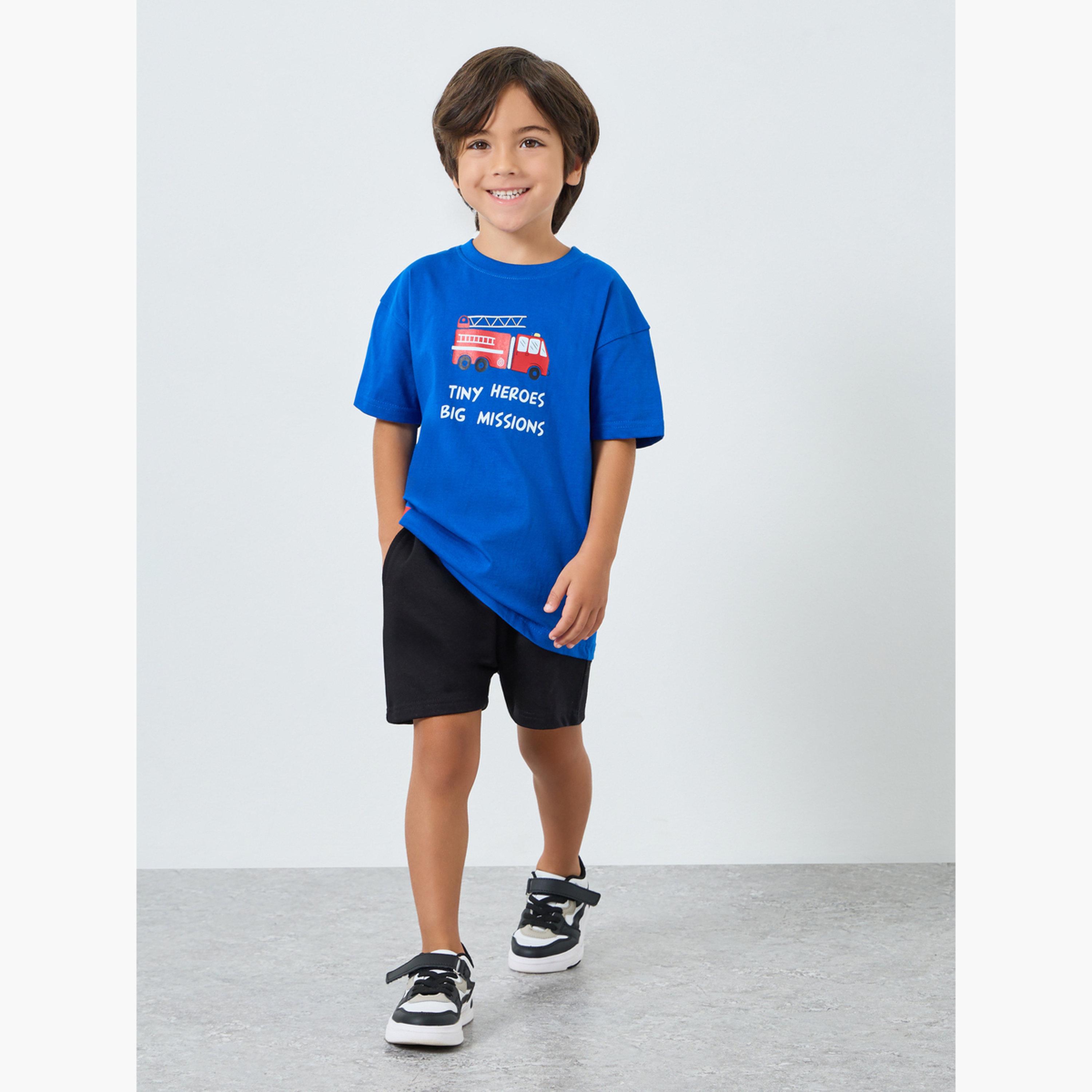 تيشيرت فضفاض بطبعة محطة إطفاء-boys-clothing-tshirtsandpolos-image-2
