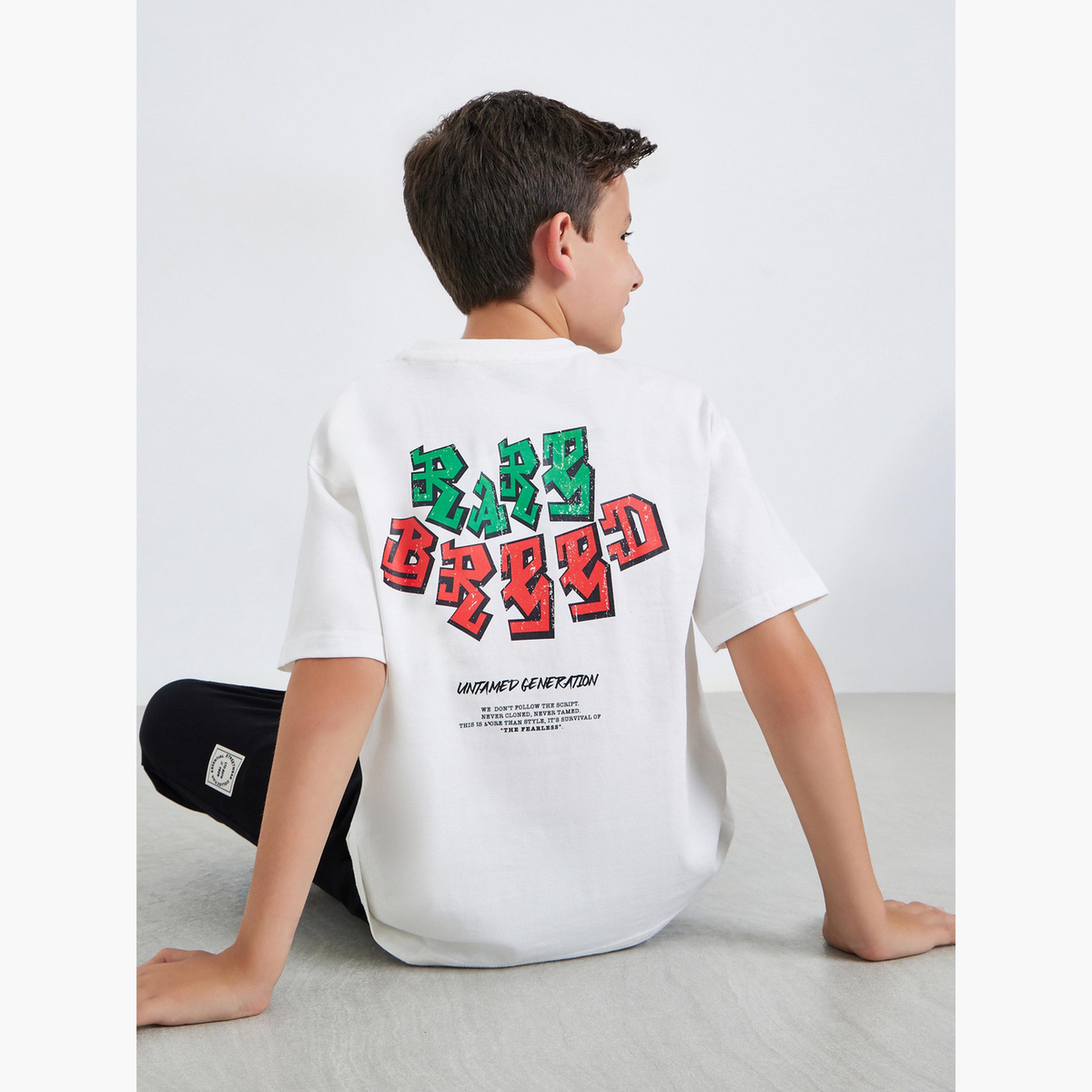Styli Boys Off-White Graphic Print Cotton T-Shirt-boys-clothing-tshirtsandpolos-image-3