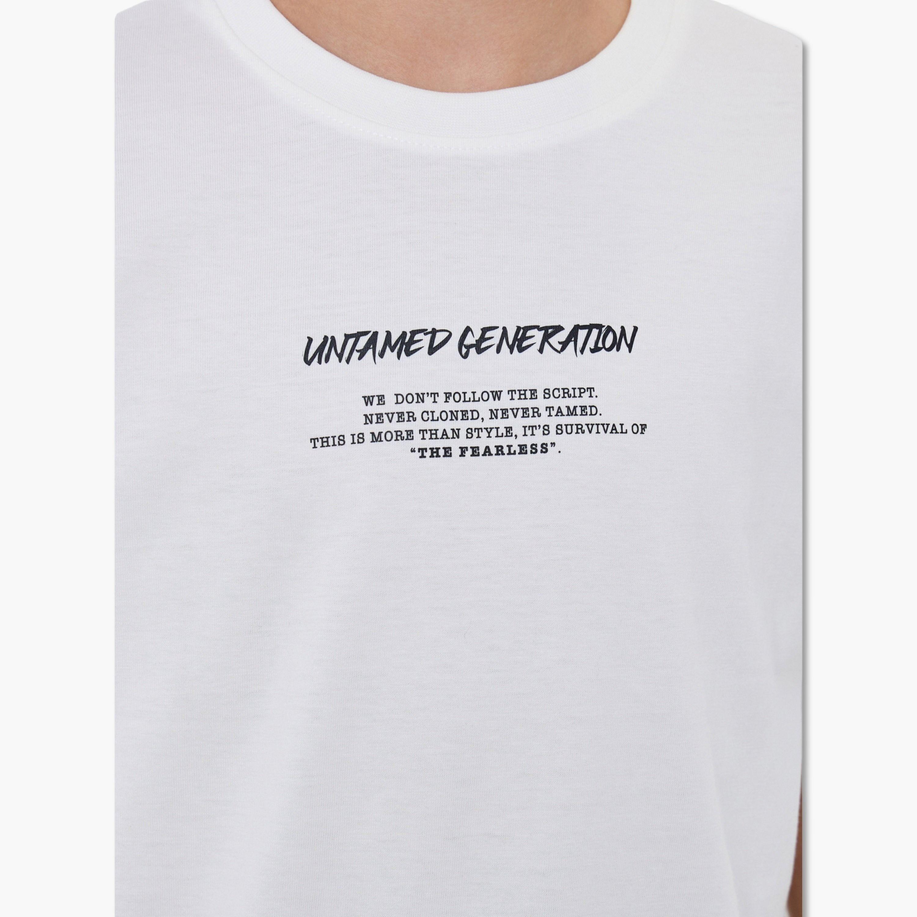 Styli Boys Off-White Graphic Print Cotton T-Shirt-boys-clothing-tshirtsandpolos-image-4