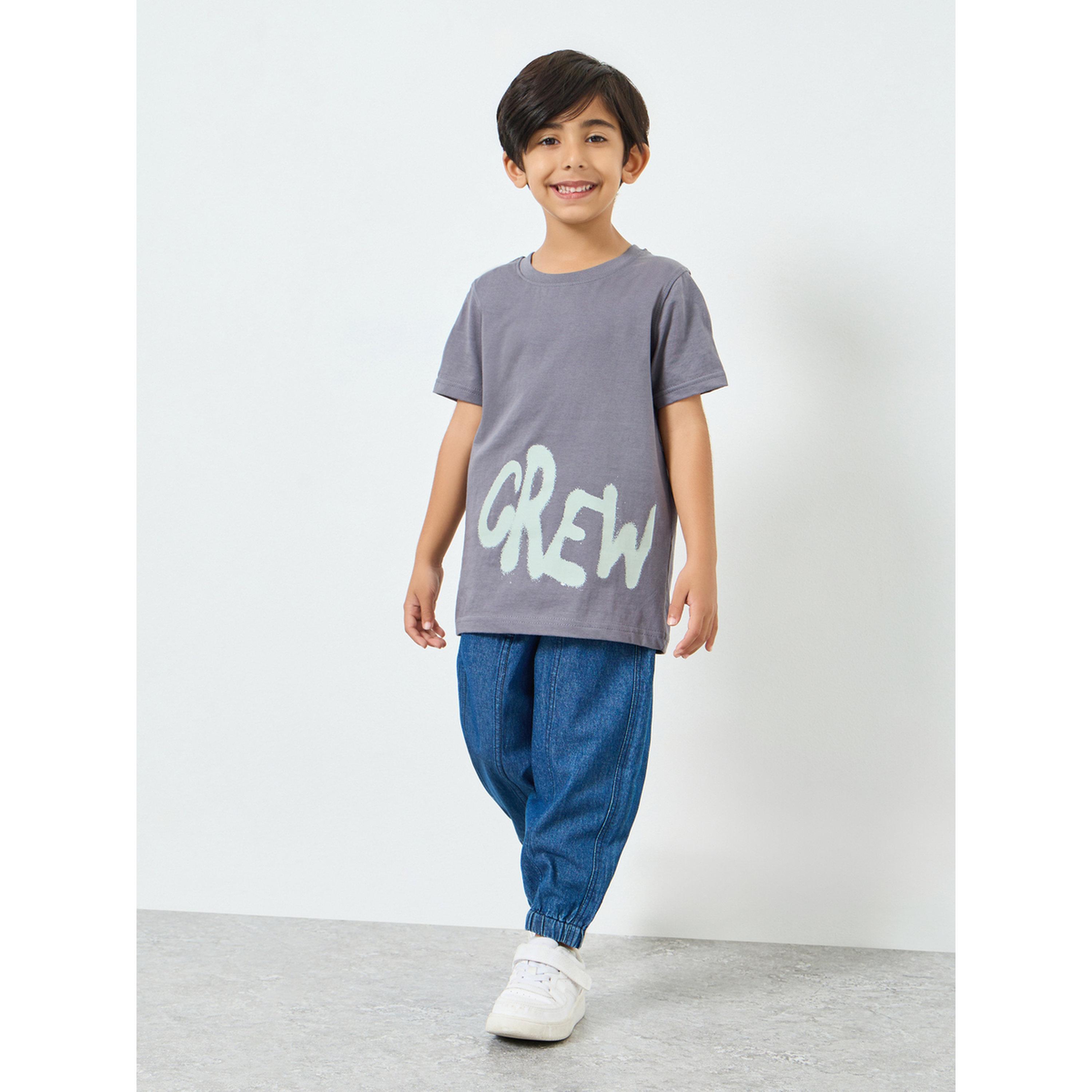 Styli Boys Grey Cotton Printed T-Shirt-boys-clothing-schoolwear-tshirtsandpolos-image-2