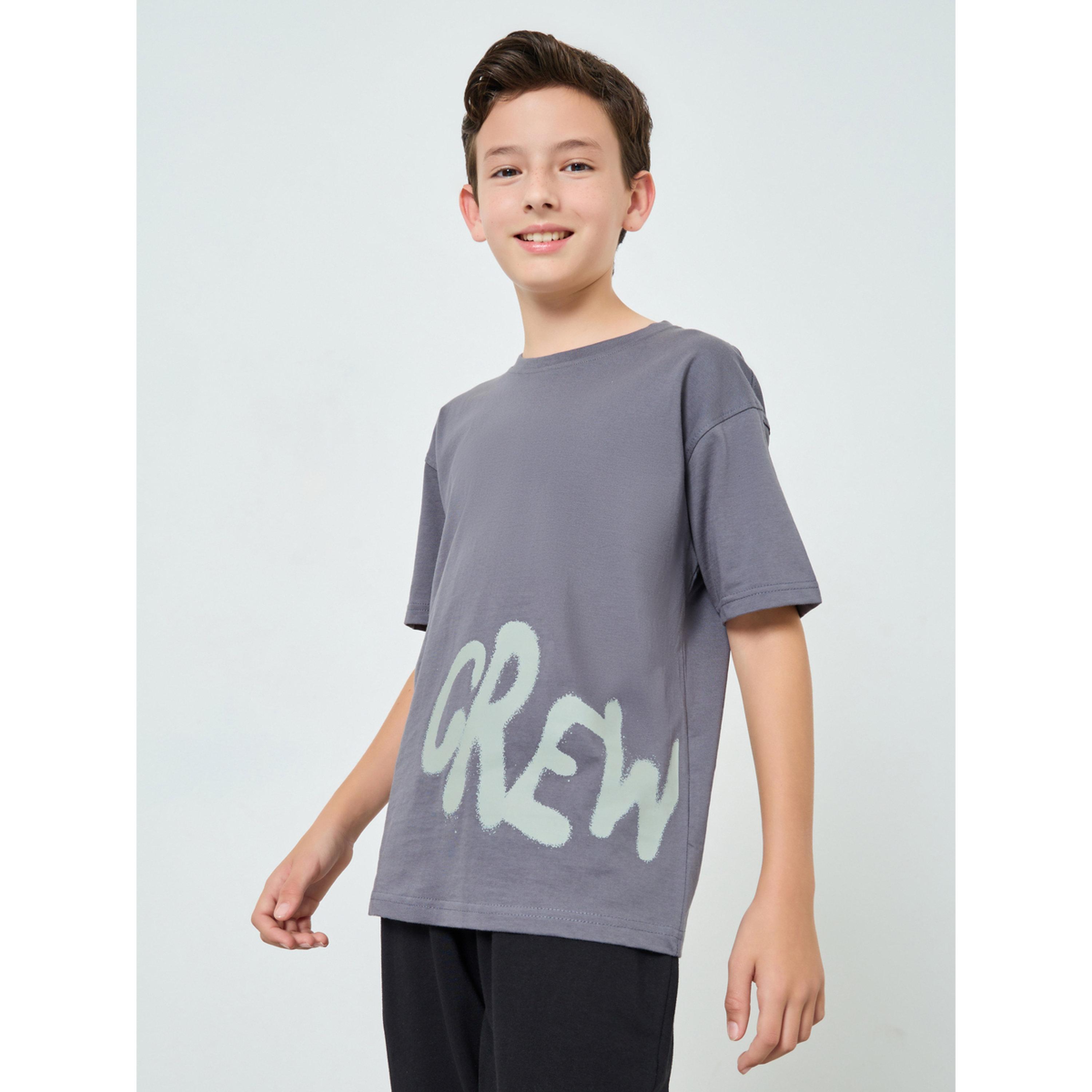 Styli Boys Grey Graphic Print Cotton Oversized T-Shirt-boys-clothing-schoolwear-tshirtsandpolos-image-1