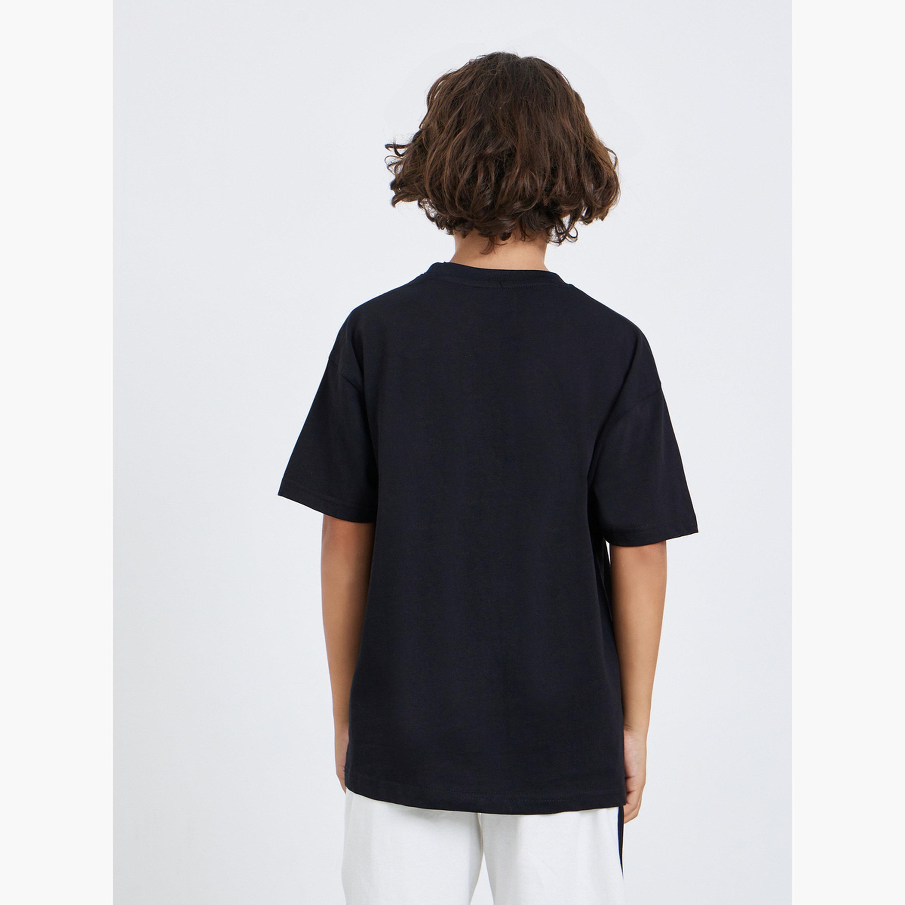 Styli Kids Black Skateboard Print Cotton T-Shirt-boys-clothing-tshirtsandpolos-image-4