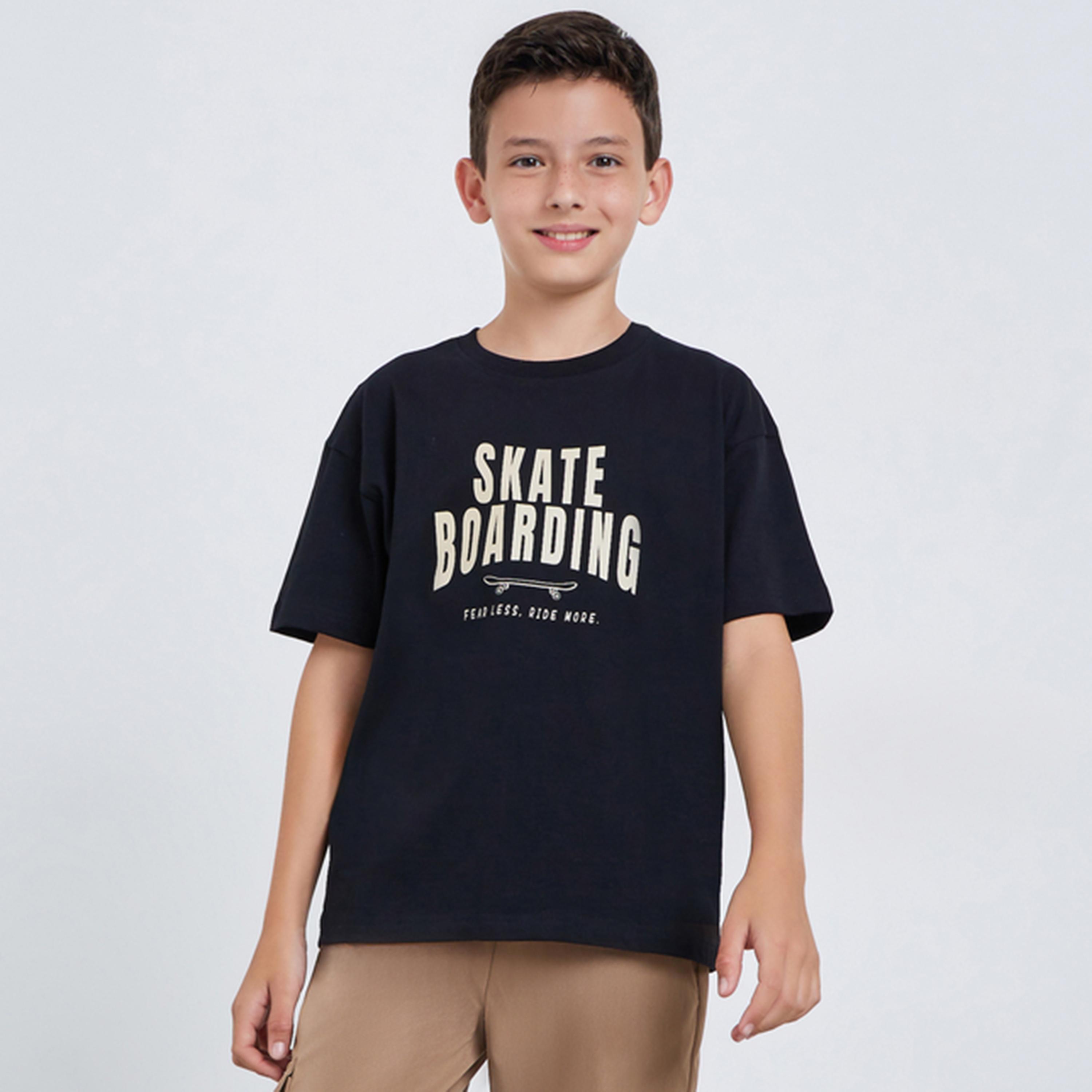 تيشيرت قطن بطبعة لوح تزلج-boys-clothing-tshirtsandpolos-image-1