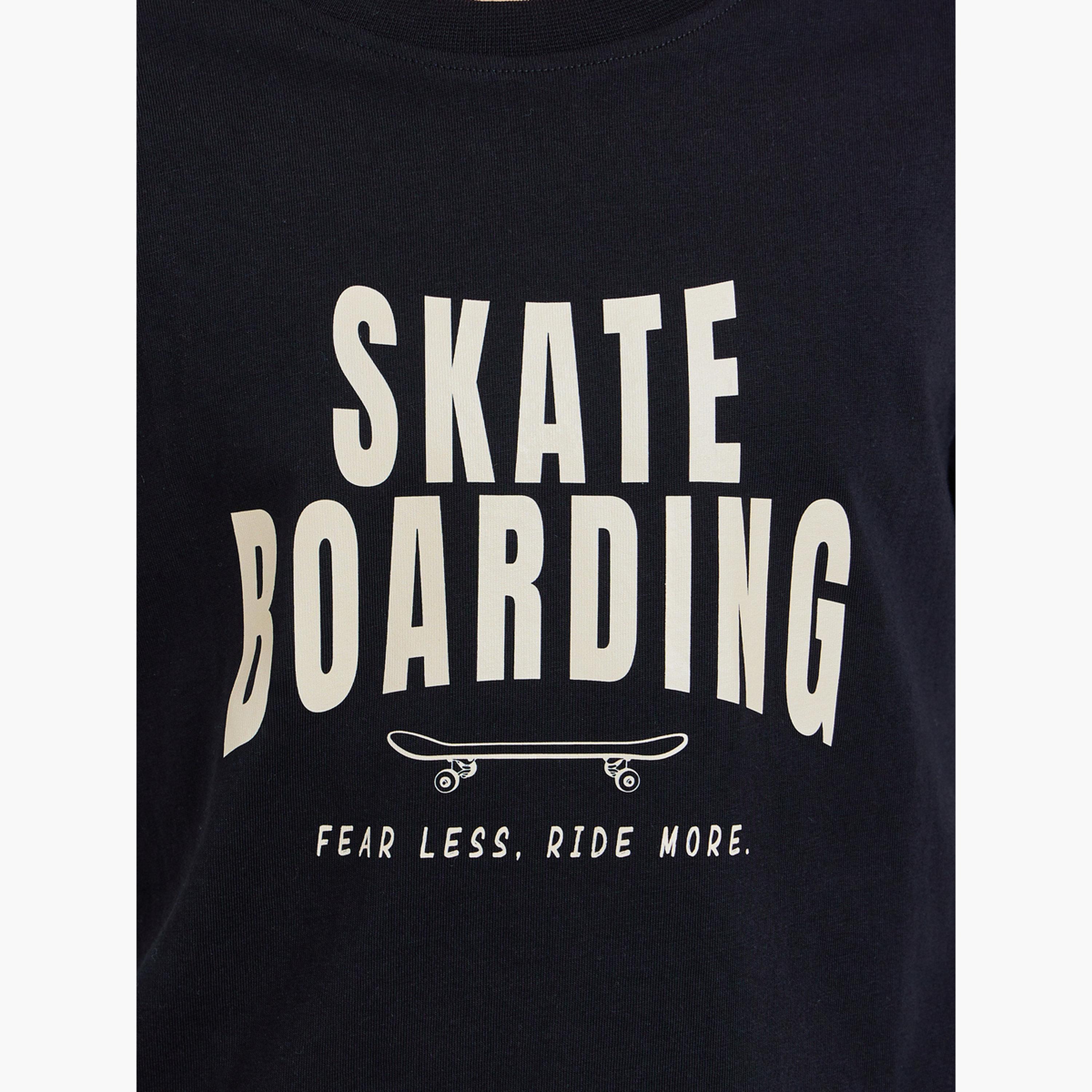 Styli Boys Black Skateboard Graphic Cotton T-Shirt-boys-clothing-tshirtsandpolos-image-3