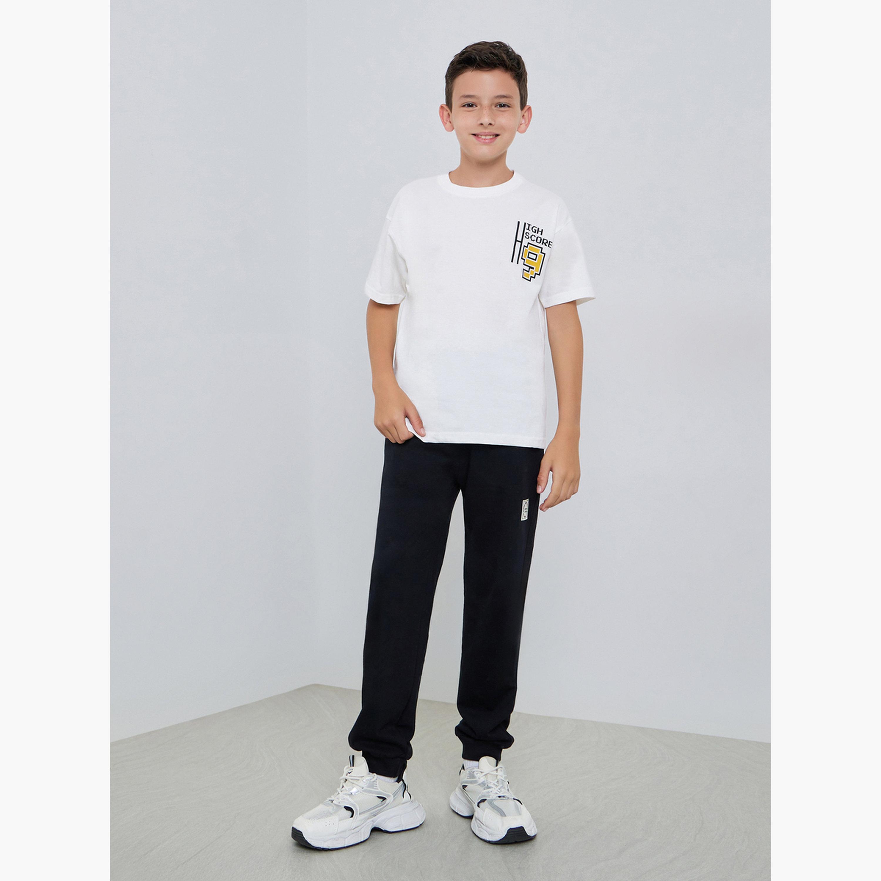 تيشيرت واسع بطبعة جرافيك وأكمام قصيرة-boys-clothing-tshirtsandpolos-image-2